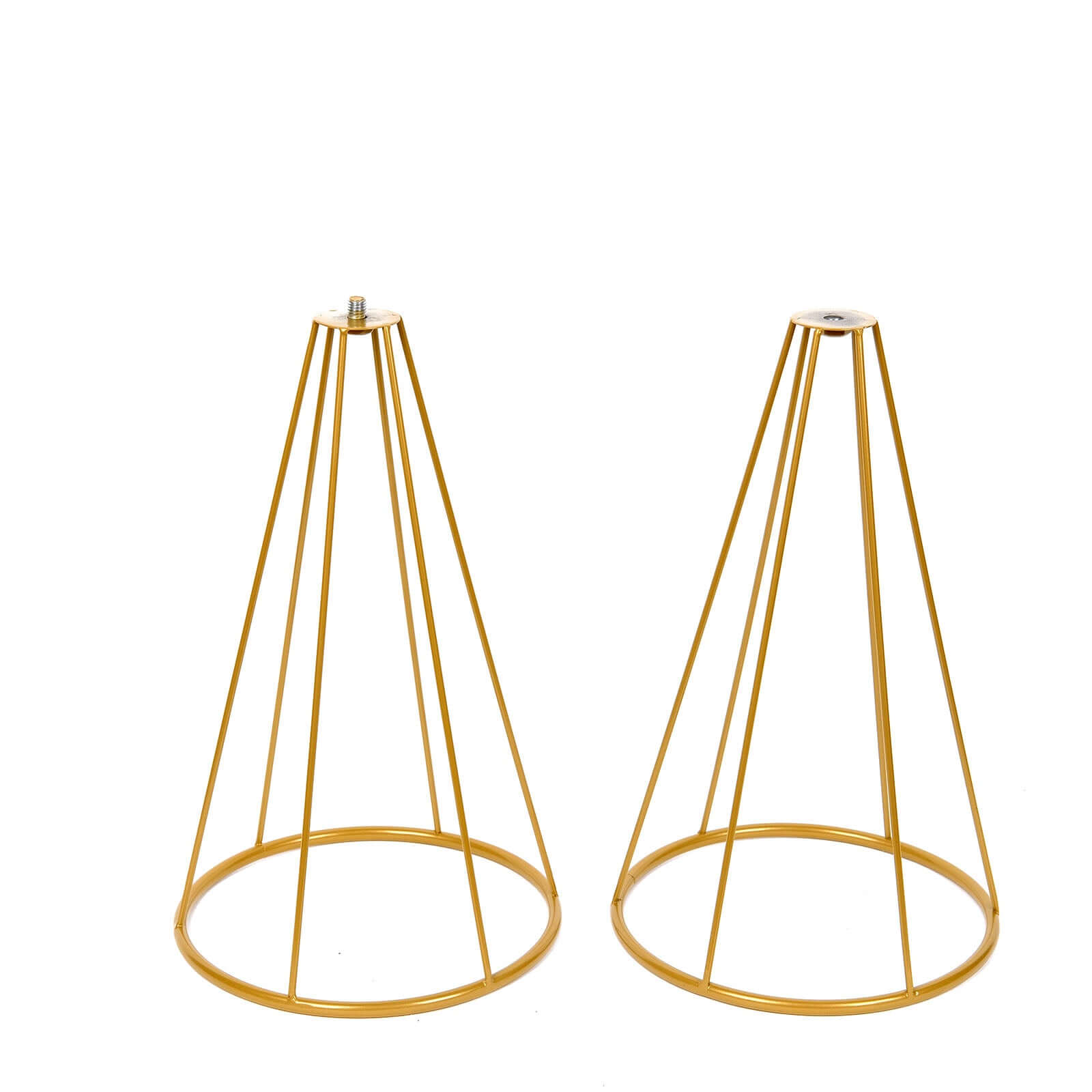 Dual Cone Reversible Flower Stand Gold Metal Geometric Pedestal - Wedding Centerpiece 27