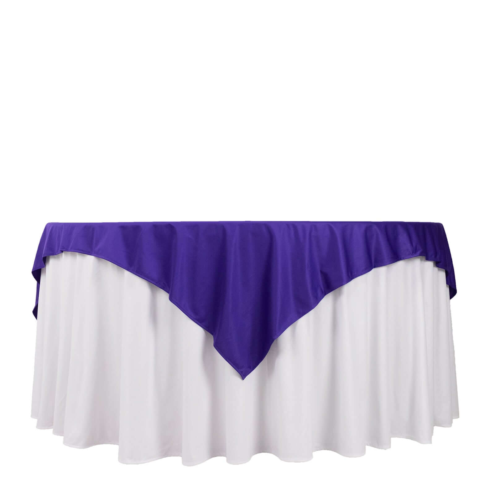 Premium Scuba 70x70 Table Overlay Square Tablecloth Purple - Wrinkle Free & Stain Resistant Table Cover