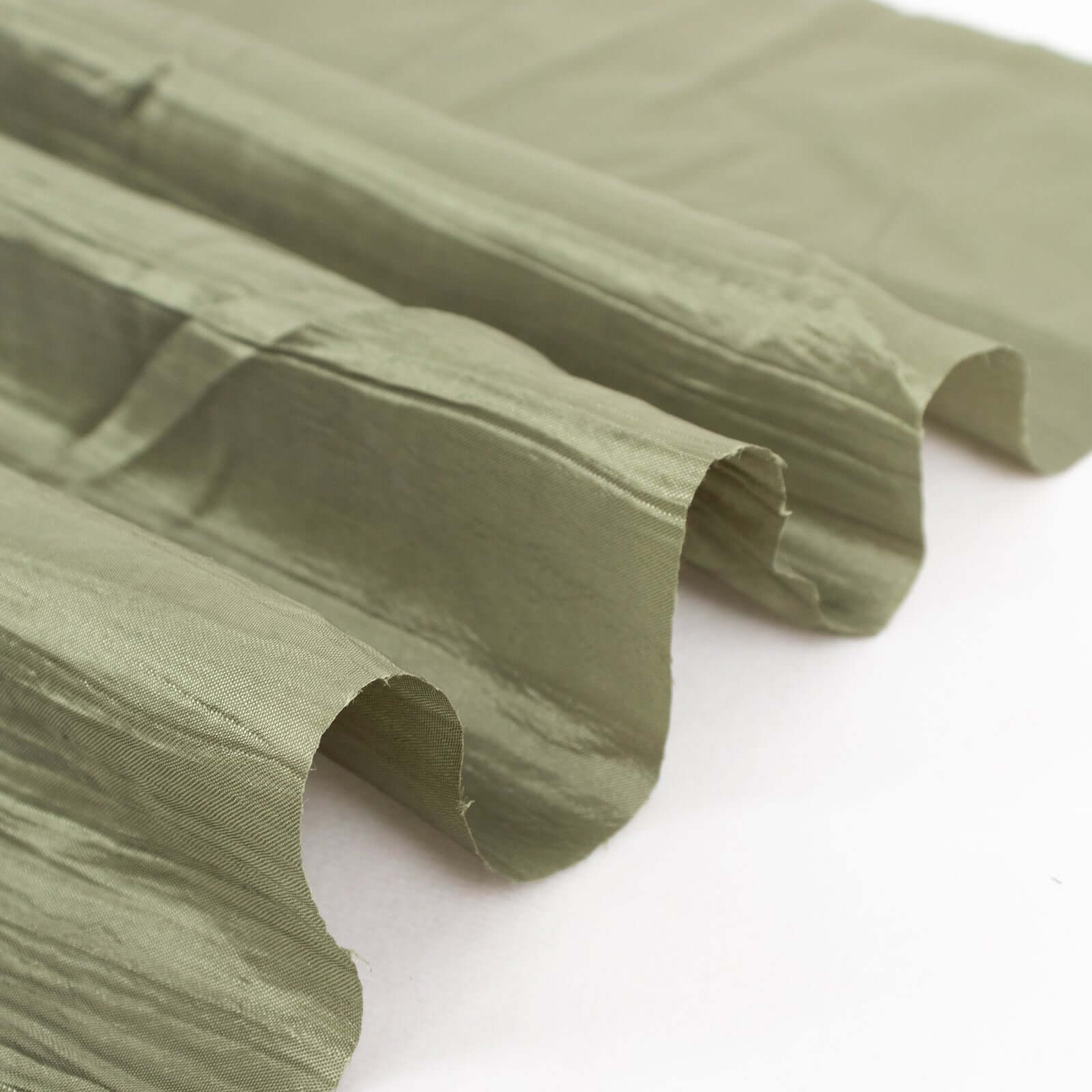 54x10 Yards Dusty Sage Green Accordion Crinkle Taffeta Fabric Bolt