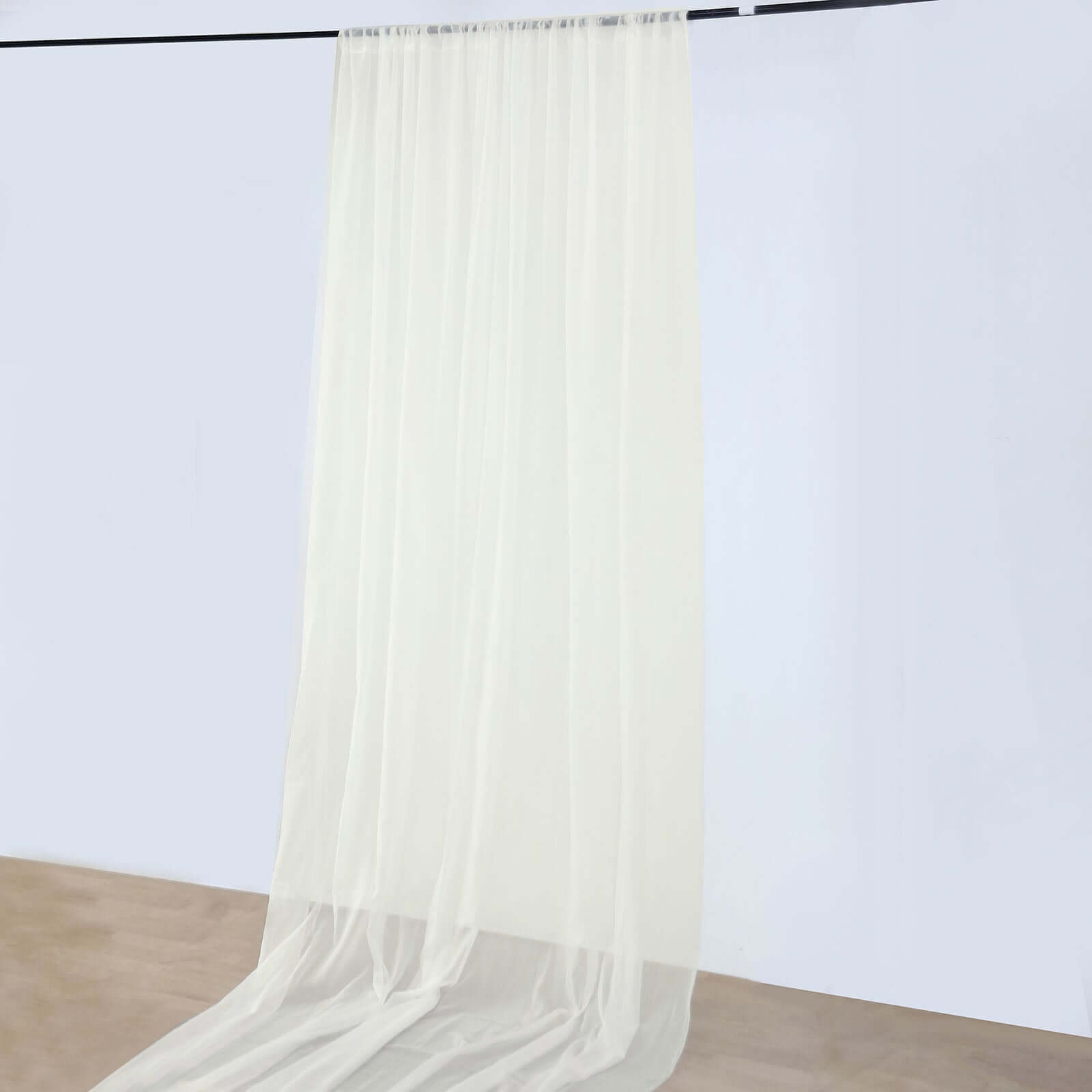 10ftx30ft Ivory Sheer Ceiling Drape Curtain Panels Durable Flame Resistant Fabric