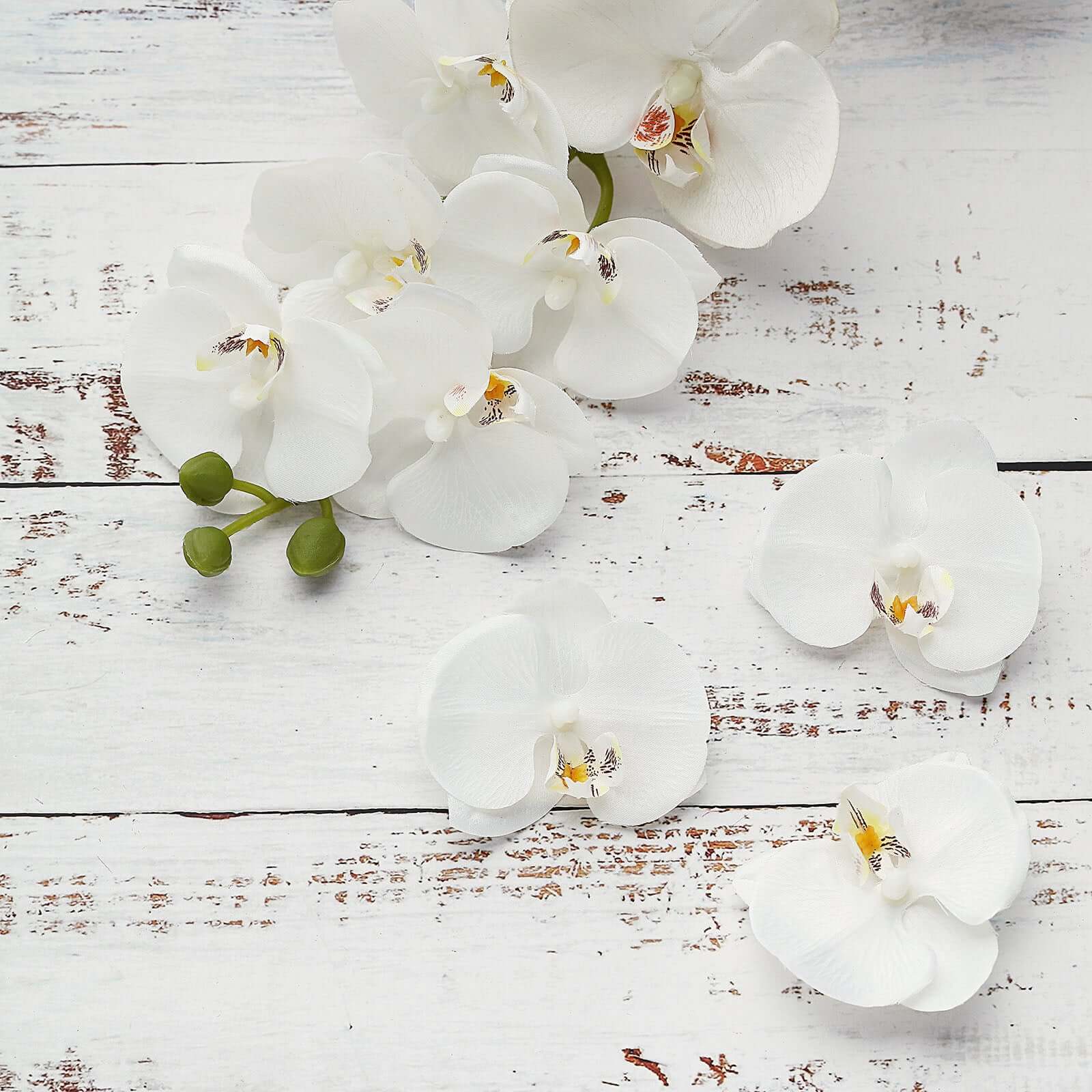 20 Silk Artificial Orchids Flower Heads White - Versatile Floral Accents for DIY Floral Arrangements Corsages & Event Decor 4