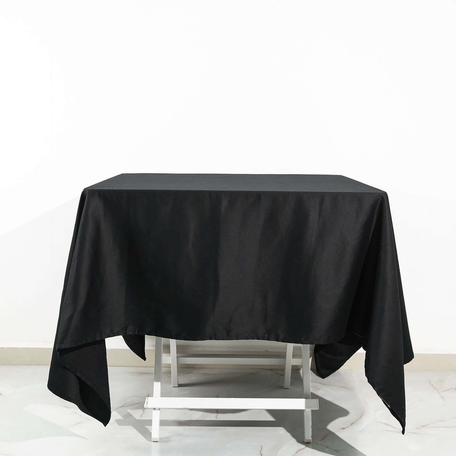 100% Cotton 70x70 Square Tablecloth Black Linen - Soft & Breathable Fabric Table Cover