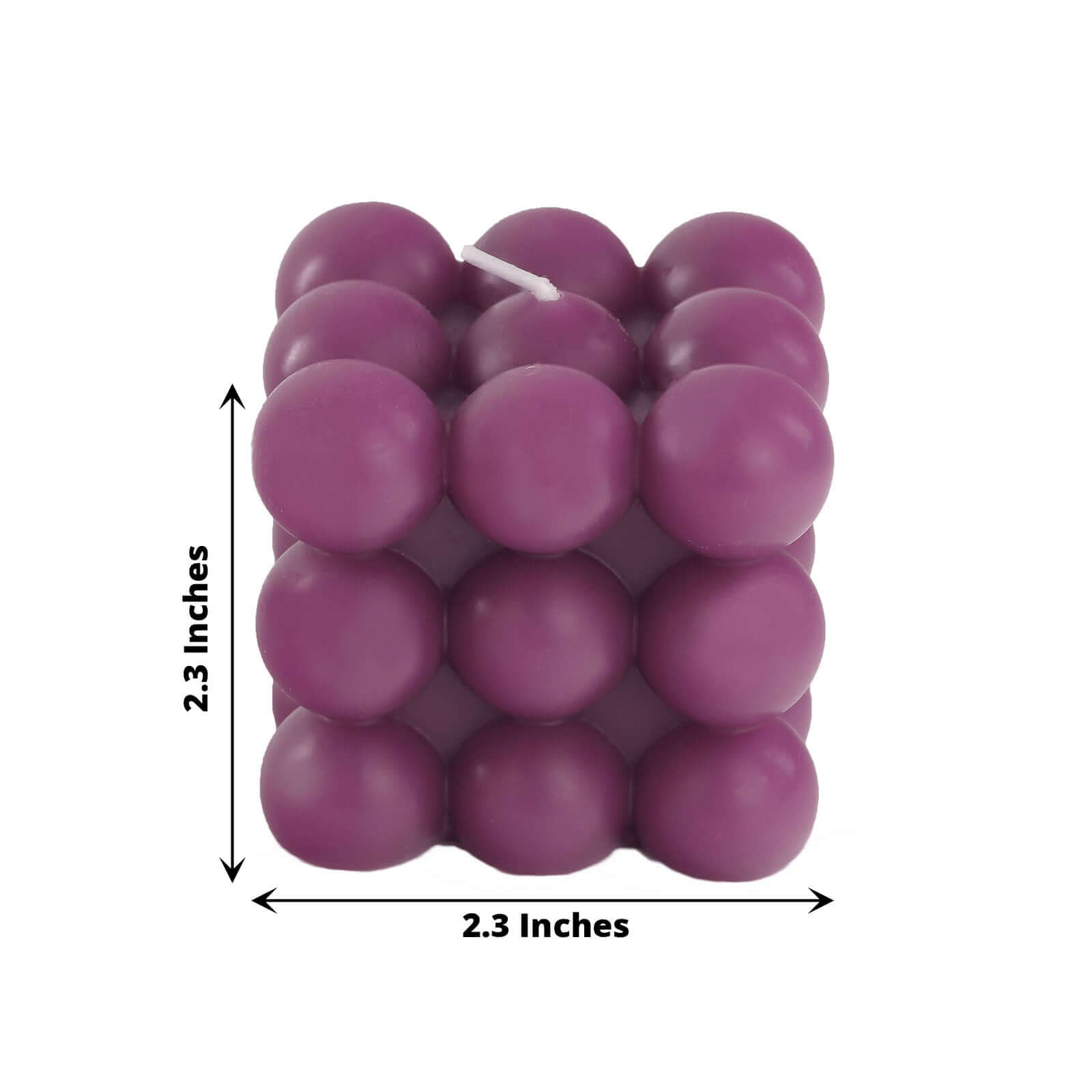 2-Pack Decorative Paraffin Wax Candles Bubble Cube Design Burgundy - Unscented Long Burning Pillar Candle Set 2