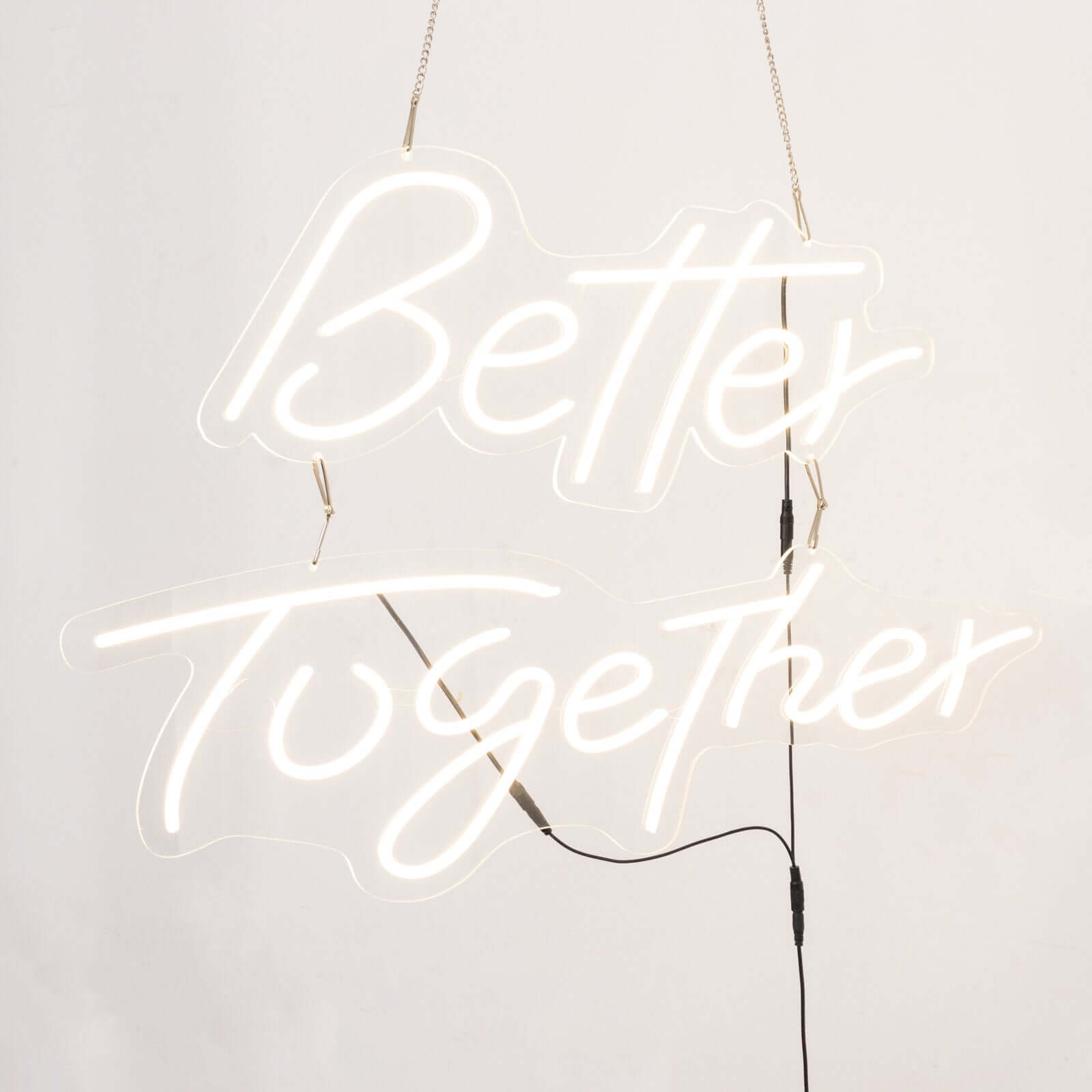 32 Better Together LED Neon Light Sign for Party or Home Wall Decor, Warm White Reusable Hanging Light With 5ft Chain