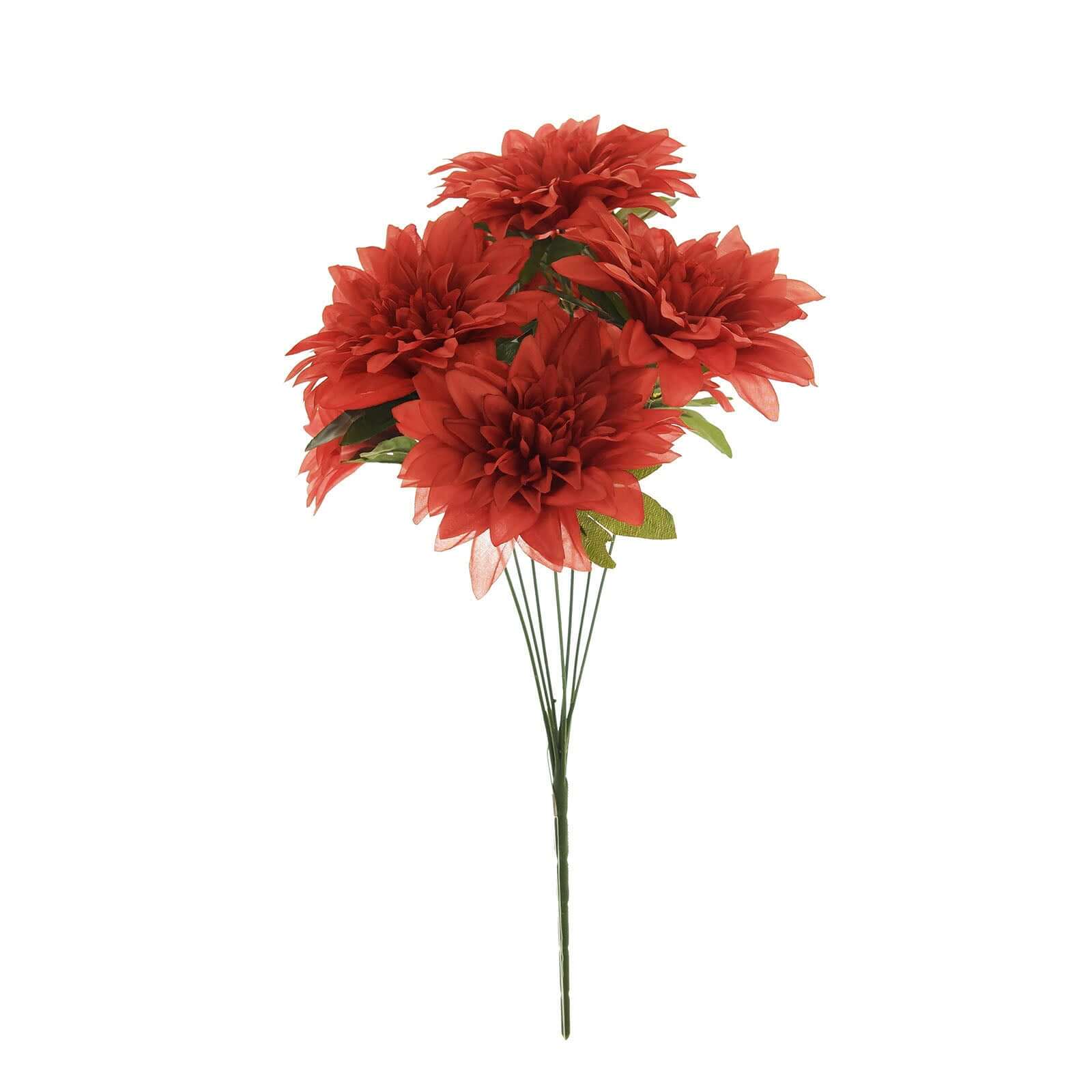 2 Bouquets 20 Terracotta Artificial Silk Dahlia Flower Spray Bushes