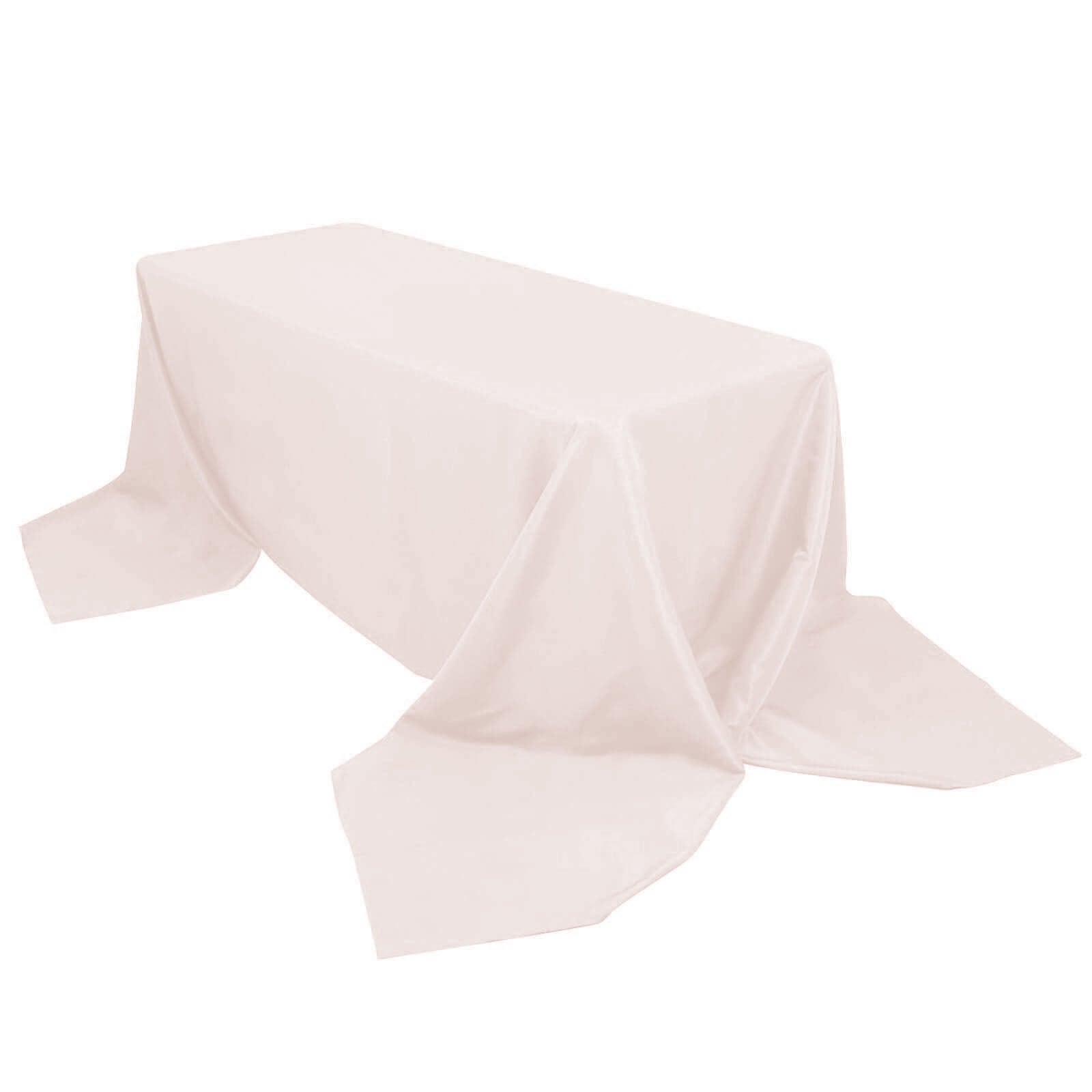 Premium Polyester 90x156 Rectangle Tablecloth Blush - Seamless 220GSM Stain-Resistant Table Cover