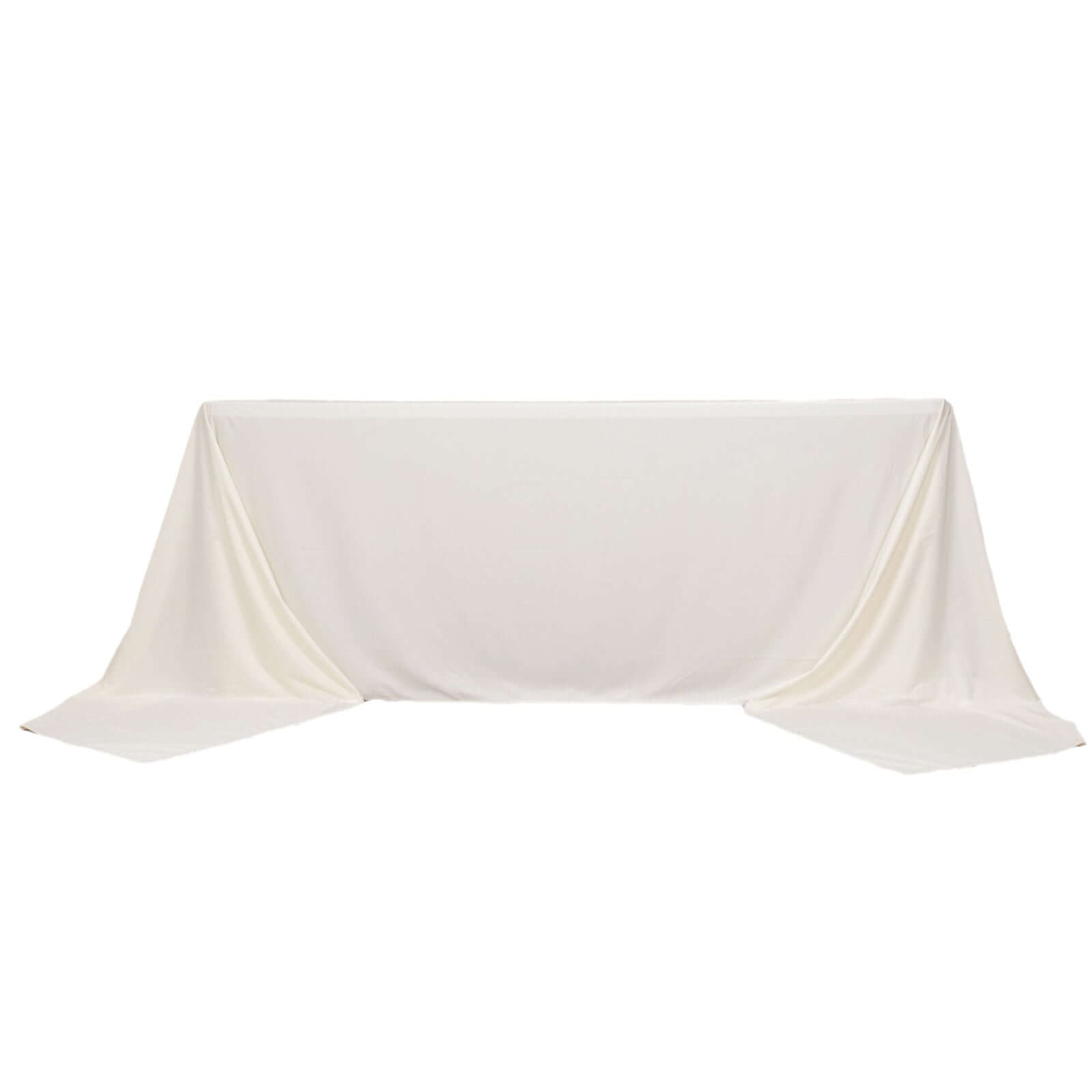 Premium Scuba Rectangular 90x156 Tablecloth Ivory - Wrinkle Free, Stain Resistant & Seamless Table Cover