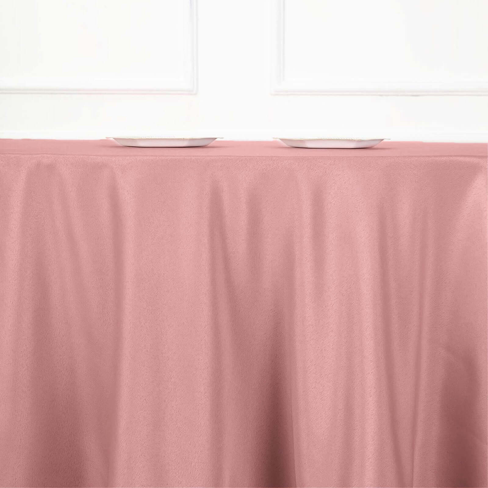 Polyester 120 Round Tablecloth Dusty Rose - Seamless Wrinkle-Resistant Table Cover