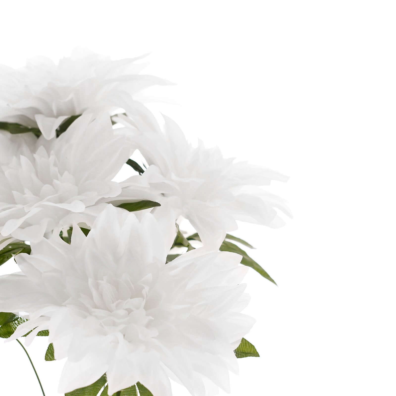 2 Bouquets 20 White Artificial Silk Dahlia Flower Spray Bushes