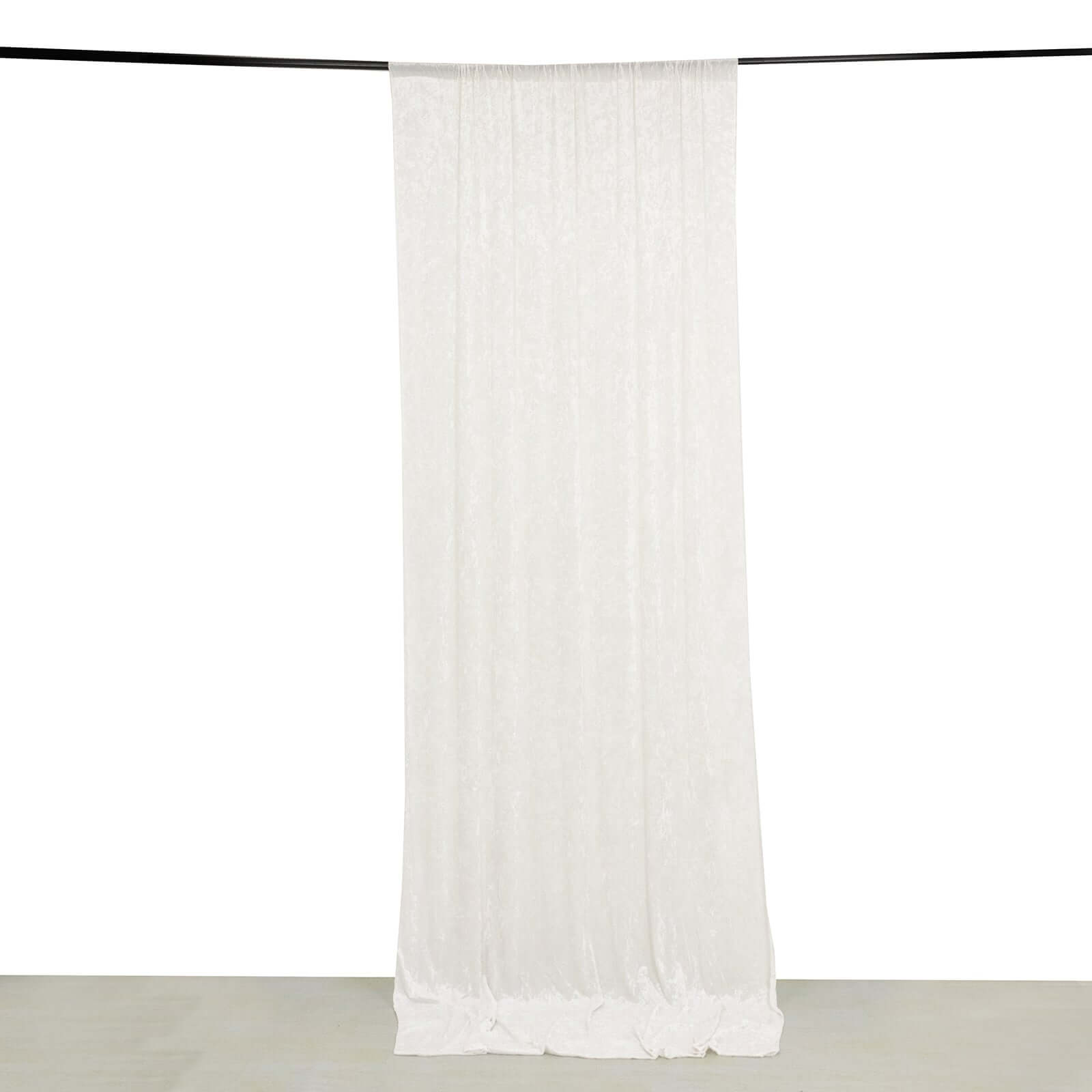 5ftx12ft White Premium Smooth Velvet Event Curtain Drapes, Privacy Backdrop Event Panel with Rod Pocket