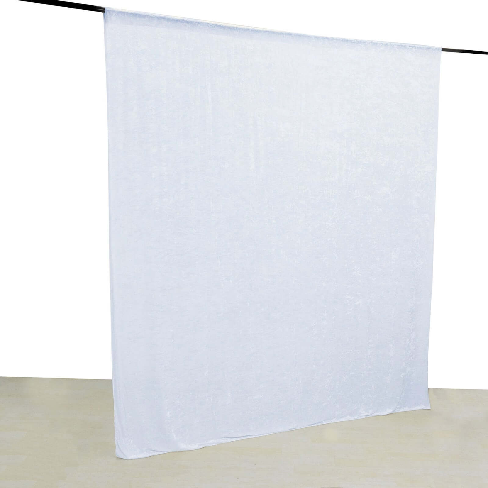 8ftx8ft White Premium Smooth Velvet Event Curtain Drapes, Privacy Backdrop Event Panel with Rod Pocket