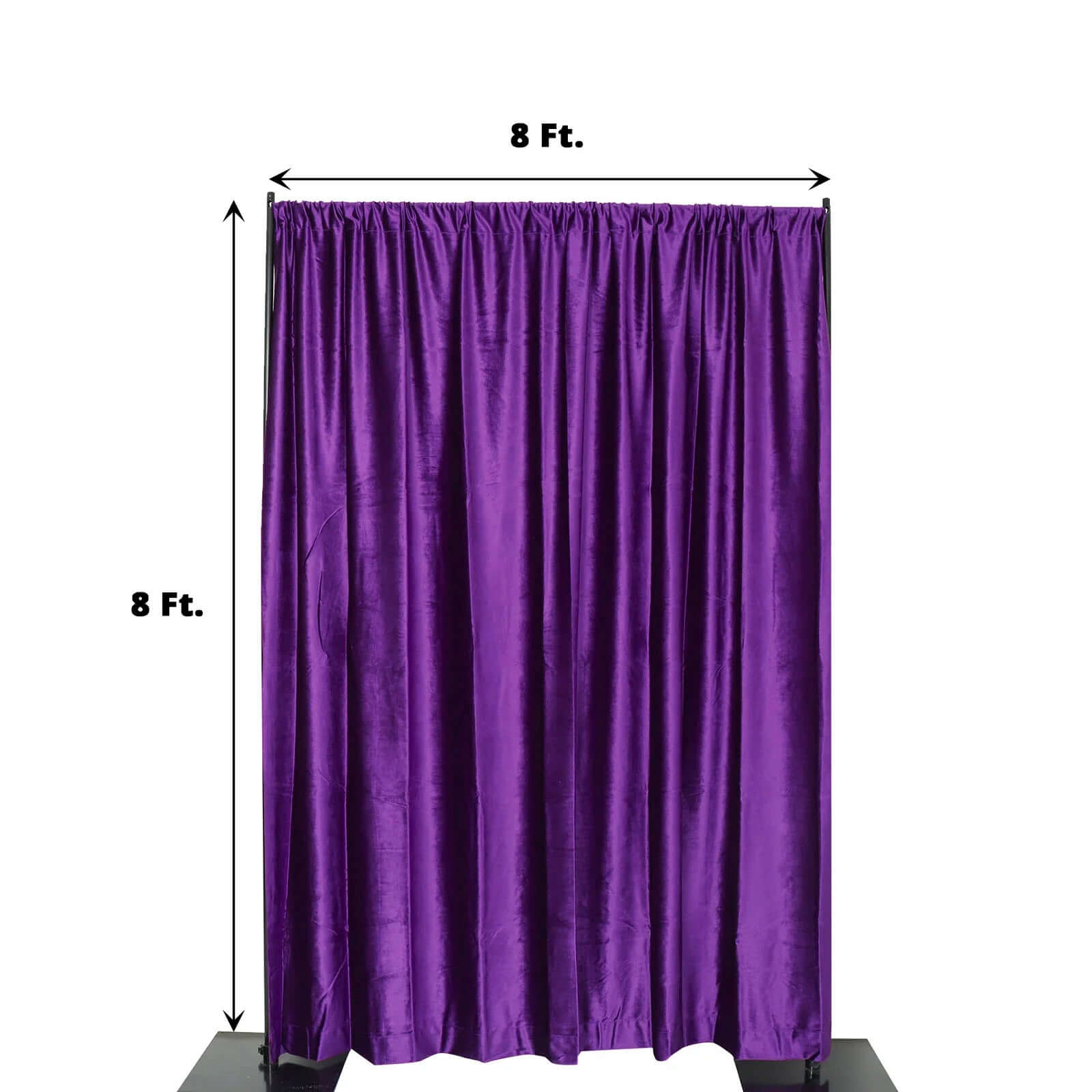 8ftx8ft Purple Premium Smooth Velvet Event Curtain Drapes, Privacy Backdrop Event Panel with Rod Pocket