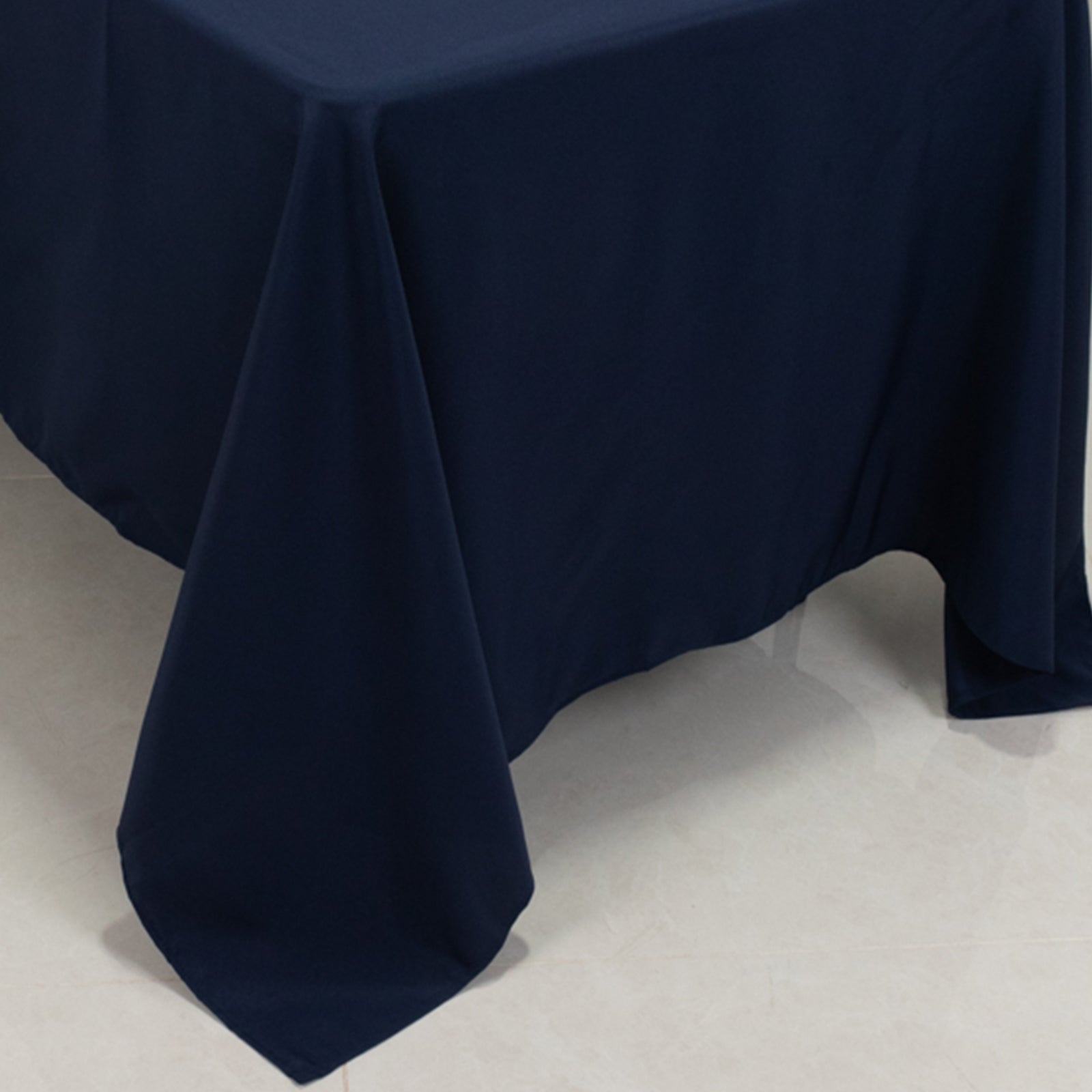 Fire Retardant Premium Polyester 72x120 Rectangular Tablecloth Navy Blue - High-Performance Table Cover