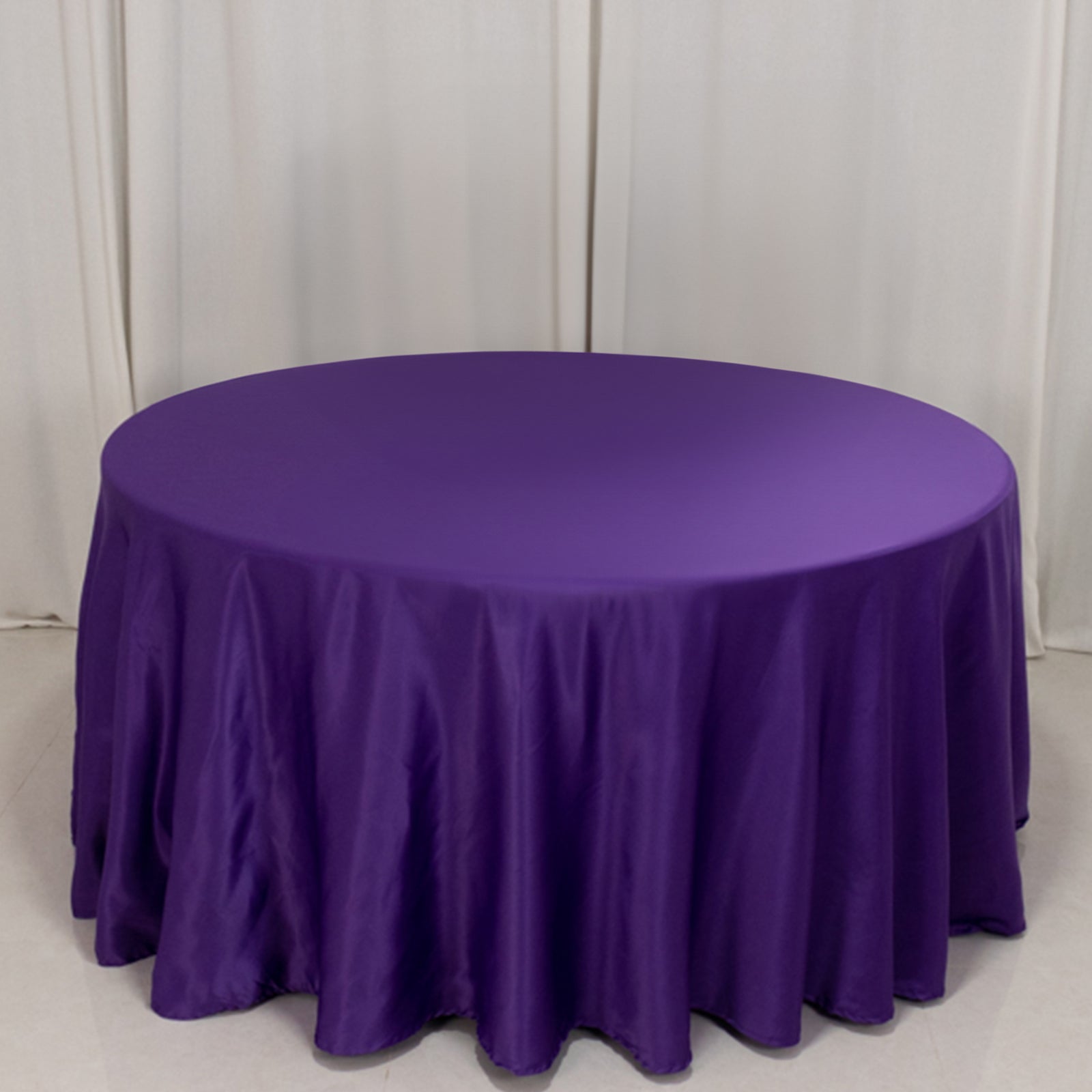 Lamour Satin 120 Round Tablecloth Purple - Seamless Table Cover with Soft Tempered Sheen