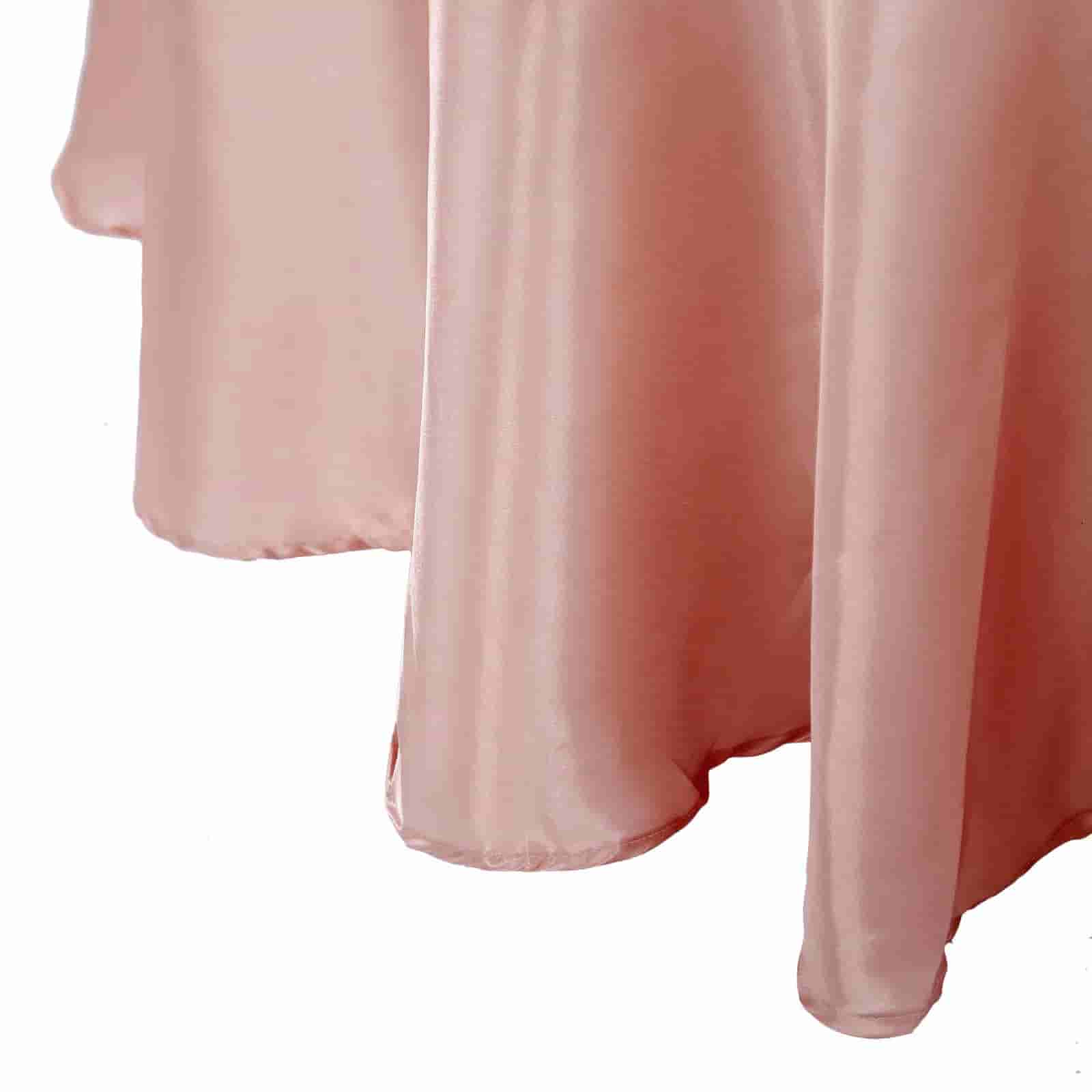 Satin 108 Round Tablecloth Dusty Rose - Smooth and Lustrous Table Cover