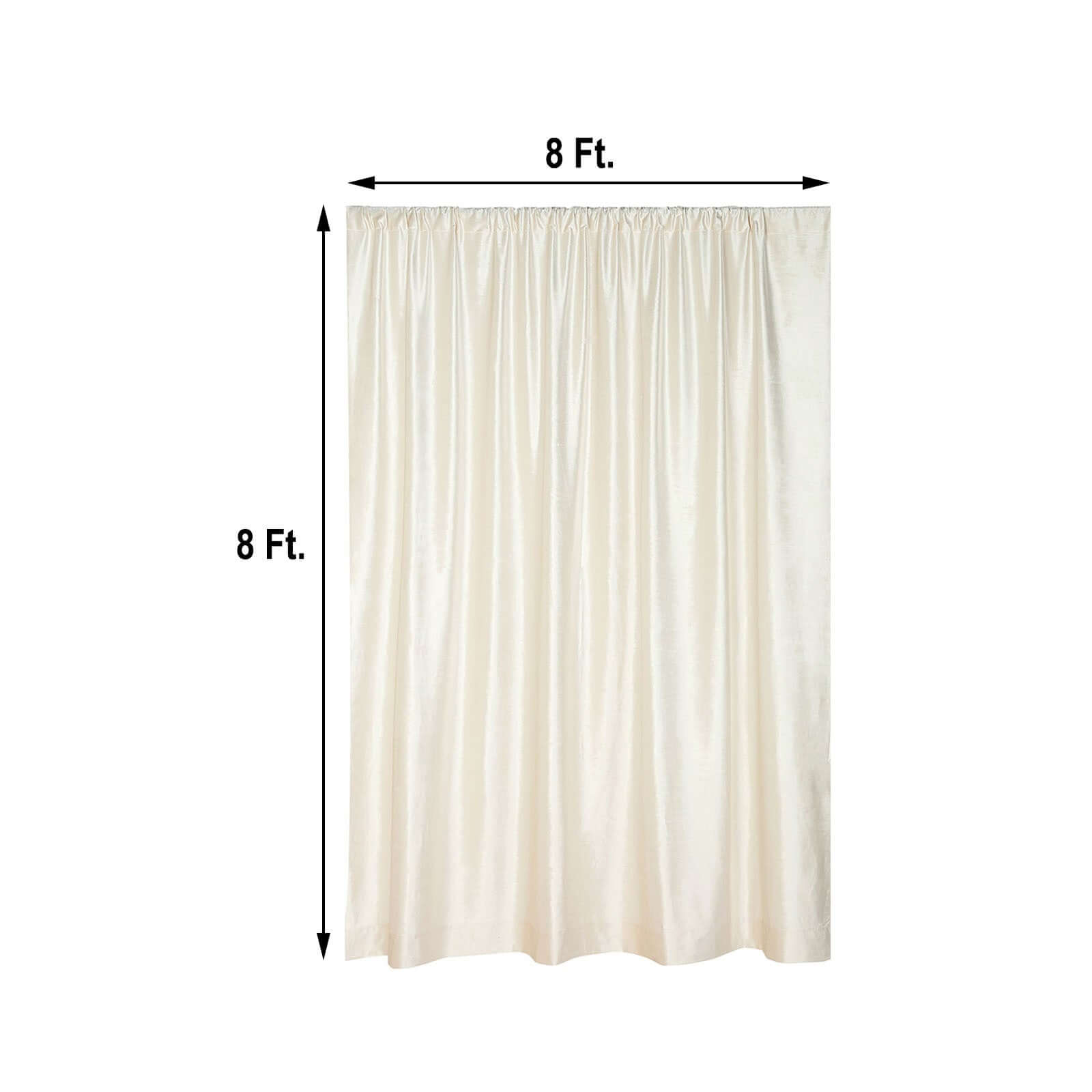 8ftx8ft Ivory Premium Smooth Velvet Event Curtain Drapes, Privacy Backdrop Event Panel with Rod Pocket