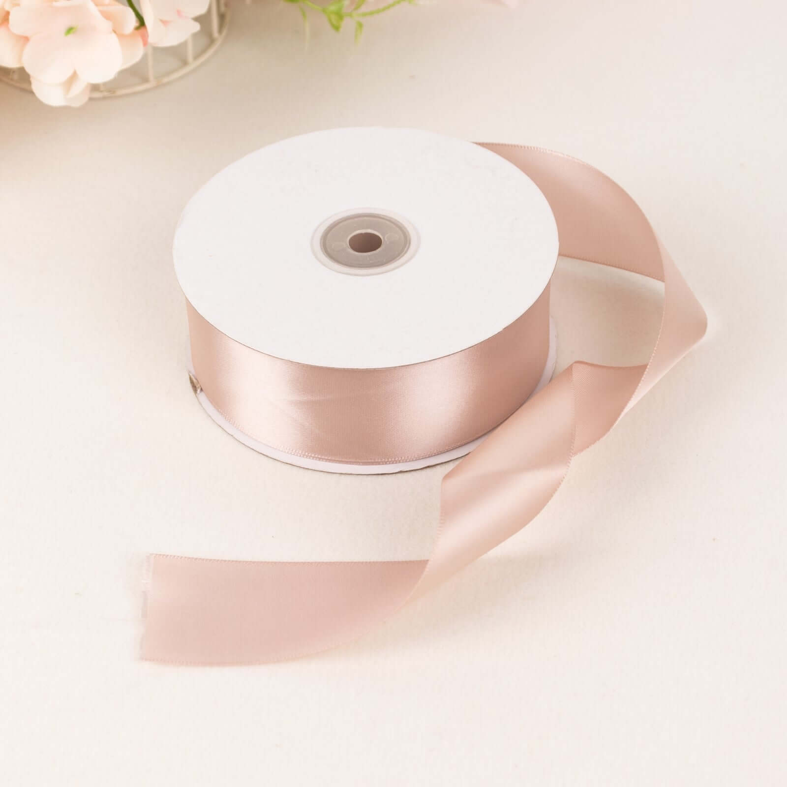 50 Yards 1.5 Nude Single Face Decorative Satin Ribbon