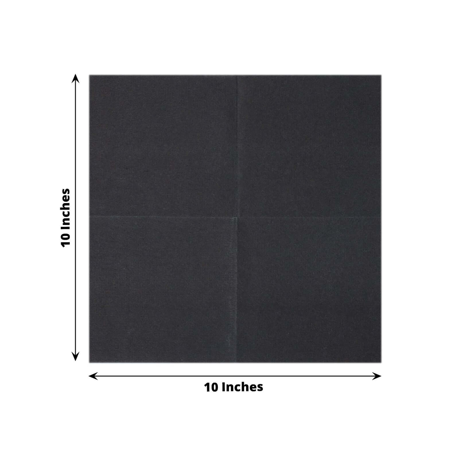 20-Pack Paper Linen-Like Cocktail Napkins Black - Disposable 5x5 Airlaid Soft Napkins for Events