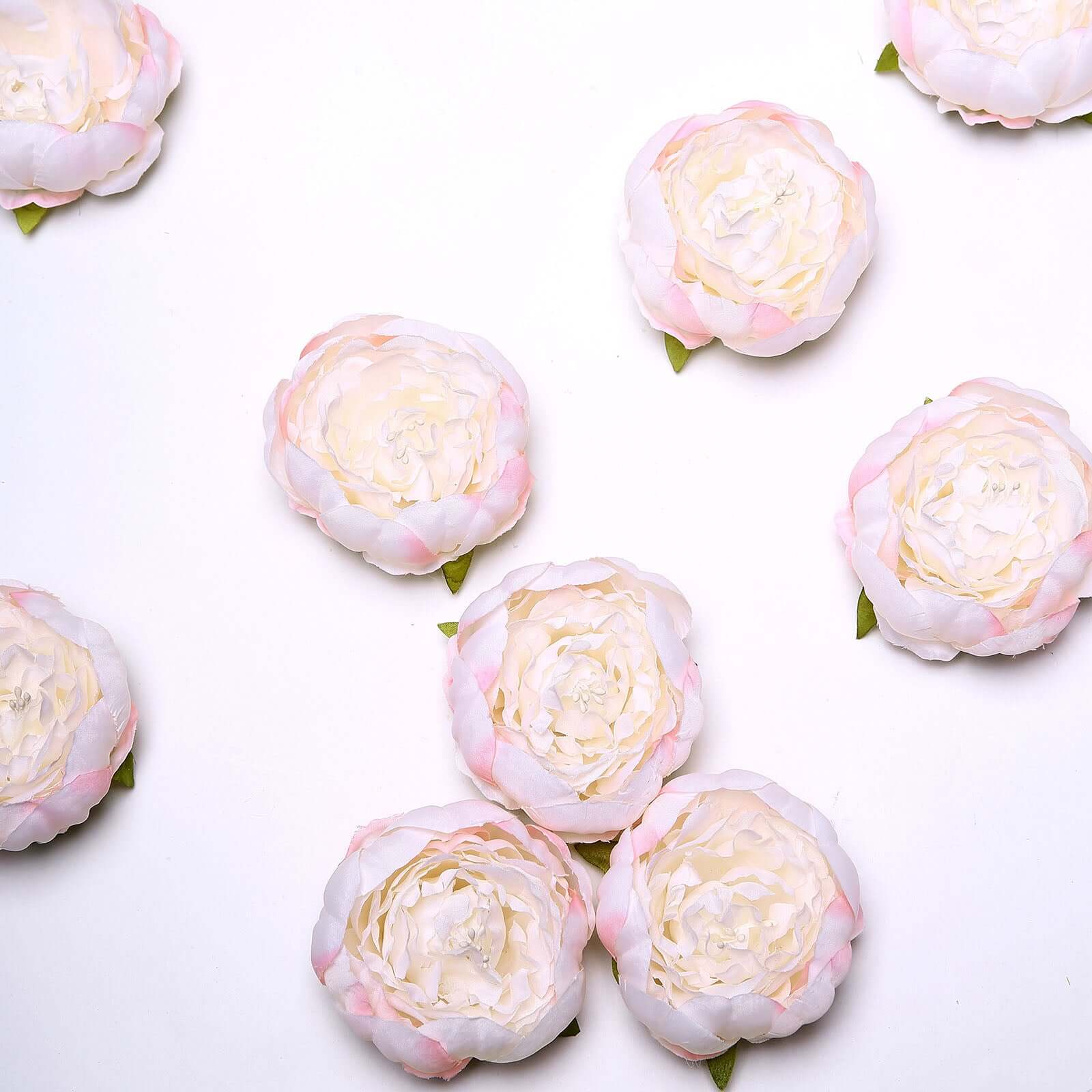10-Pack Artificial Peony Flower Heads Blush - Versatile Faux Craft Flowers for DIY Event Styling Scrapbooking & Floral Arrangements 3