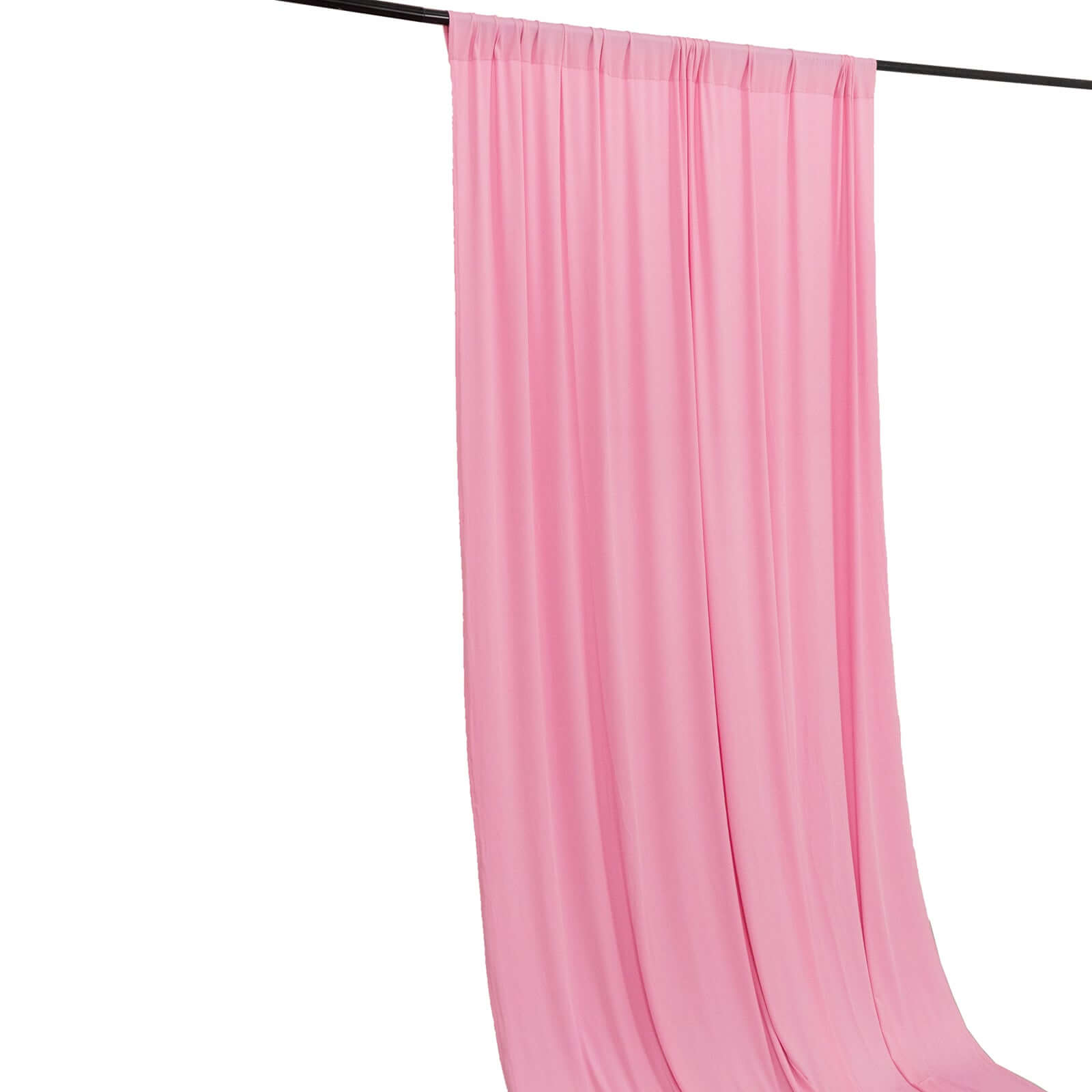 Pink 4-Way Stretch Spandex Event Curtain Drapes, Wrinkle Free Backdrop Event Panel with Rod Pockets - 5ftx10ft