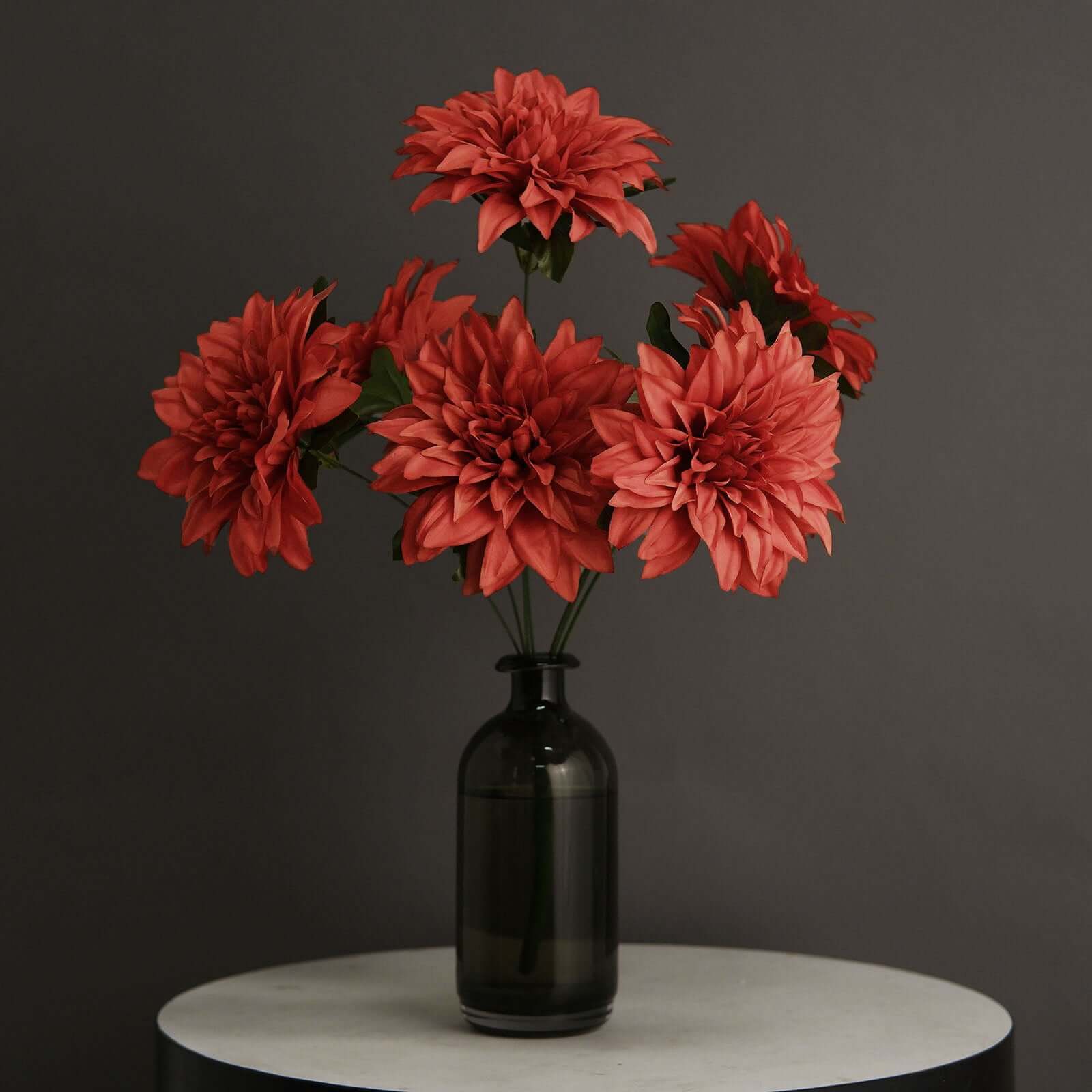 2 Bouquets 20 Terracotta Artificial Silk Dahlia Flower Spray Bushes