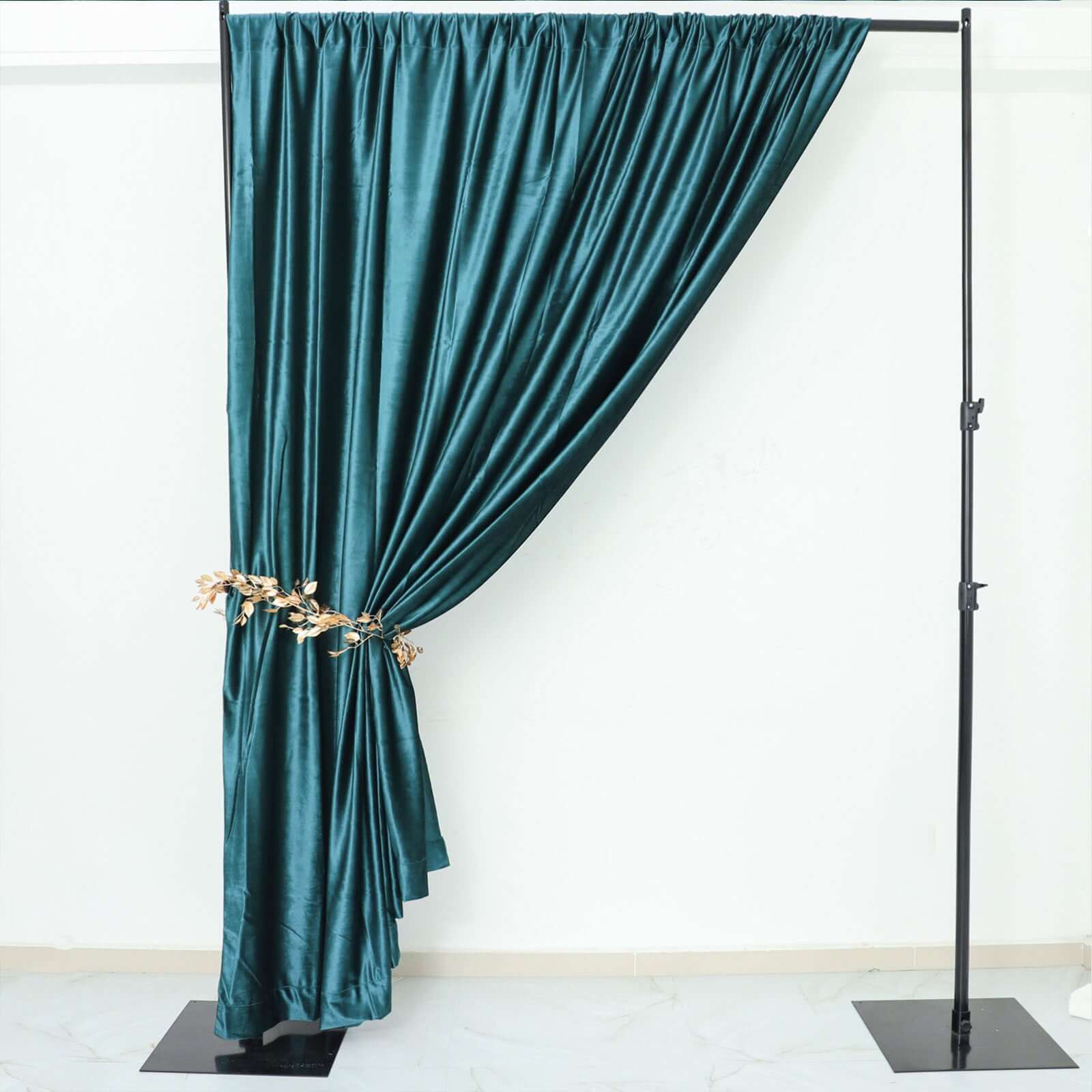 8ftx8ft Peacock Teal Premium Smooth Velvet Event Curtain Drapes, Privacy Backdrop Event Panel with Rod Pocket