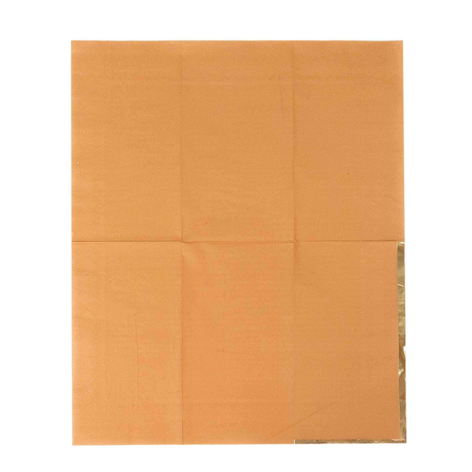 50-Pack Paper Dinner Napkins Terracotta with Gold Foil Edge 2 Ply - Stylish Disposable Napkins