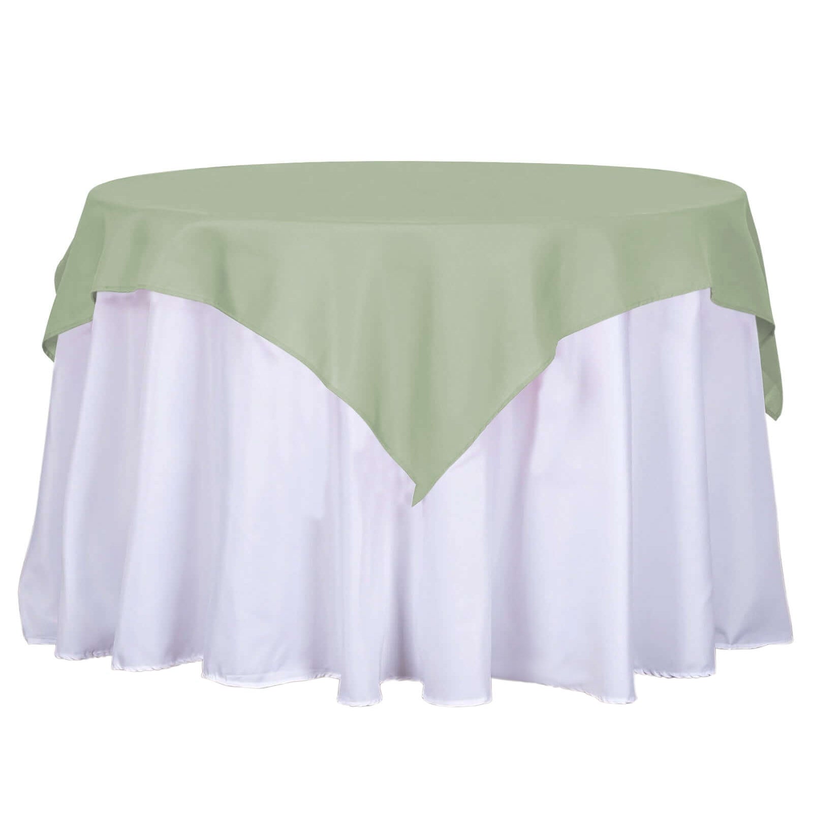 Polyester 54x54 Table Overlay Square Tablecloth Sage Green - Wrinkle-Resistant & Durable Table Cover