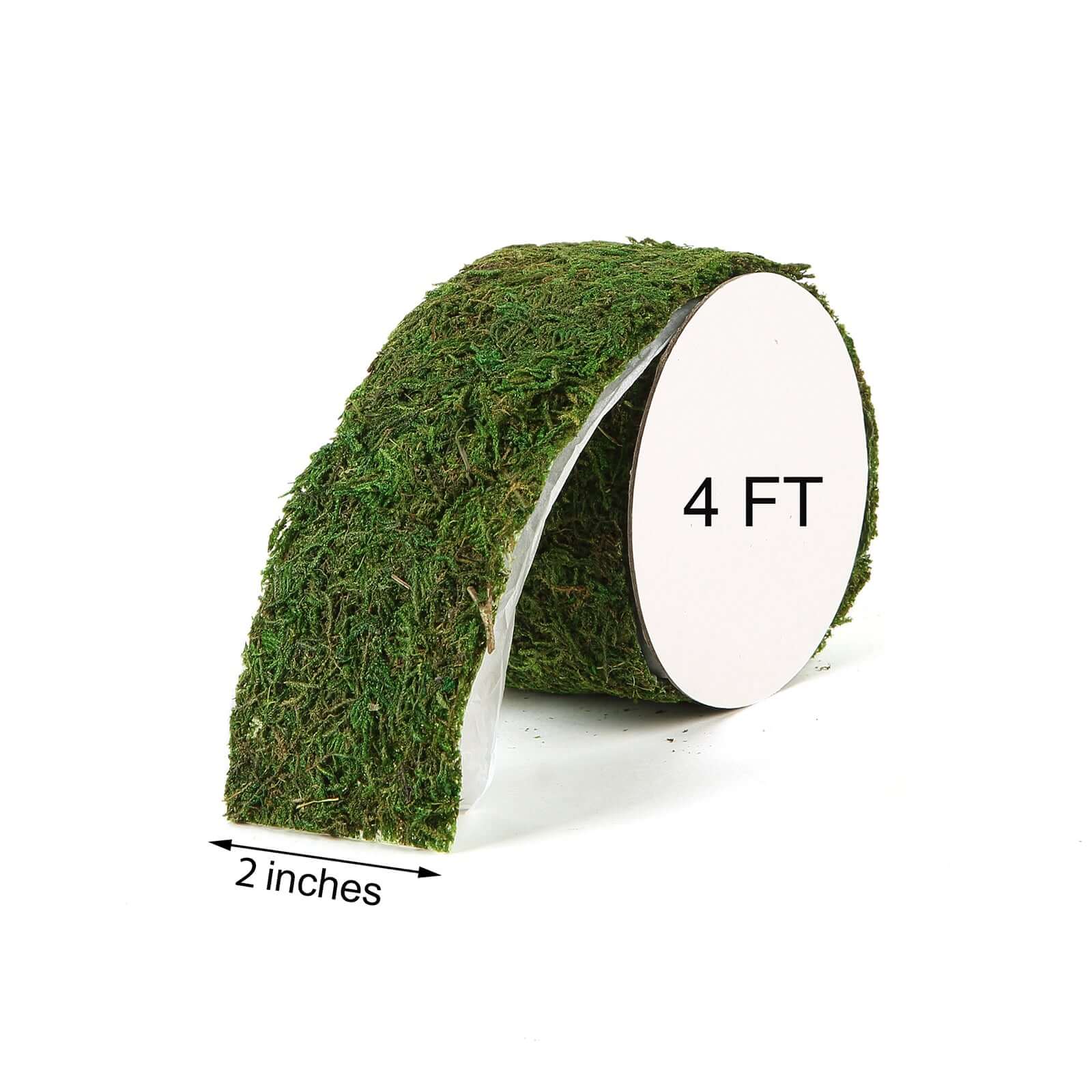 4ft 2 Wide Green Preserved Moss Ribbon Roll, DIY Craft Ribbon