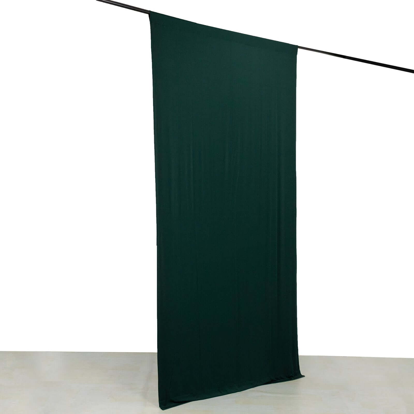 Hunter Emerald Green 4-Way Stretch Spandex Event Curtain Drapes, Wrinkle Free Backdrop Event Panel with Rod Pockets - 5ftx10ft