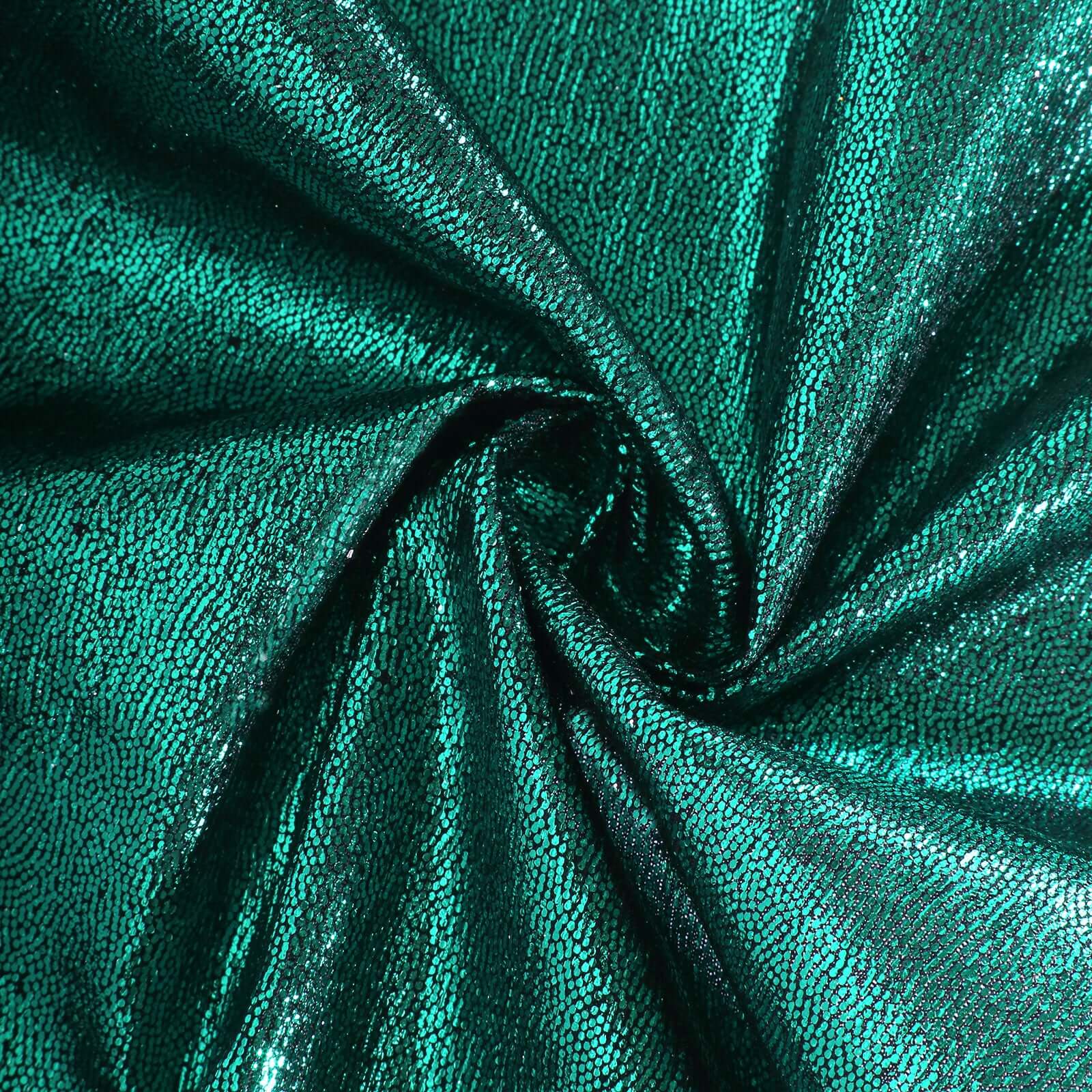 Polyester 12x108 Table Runner Hunter Emerald Green Shimmer Sequin Dots - Wrinkle-Free Finish Table Linen