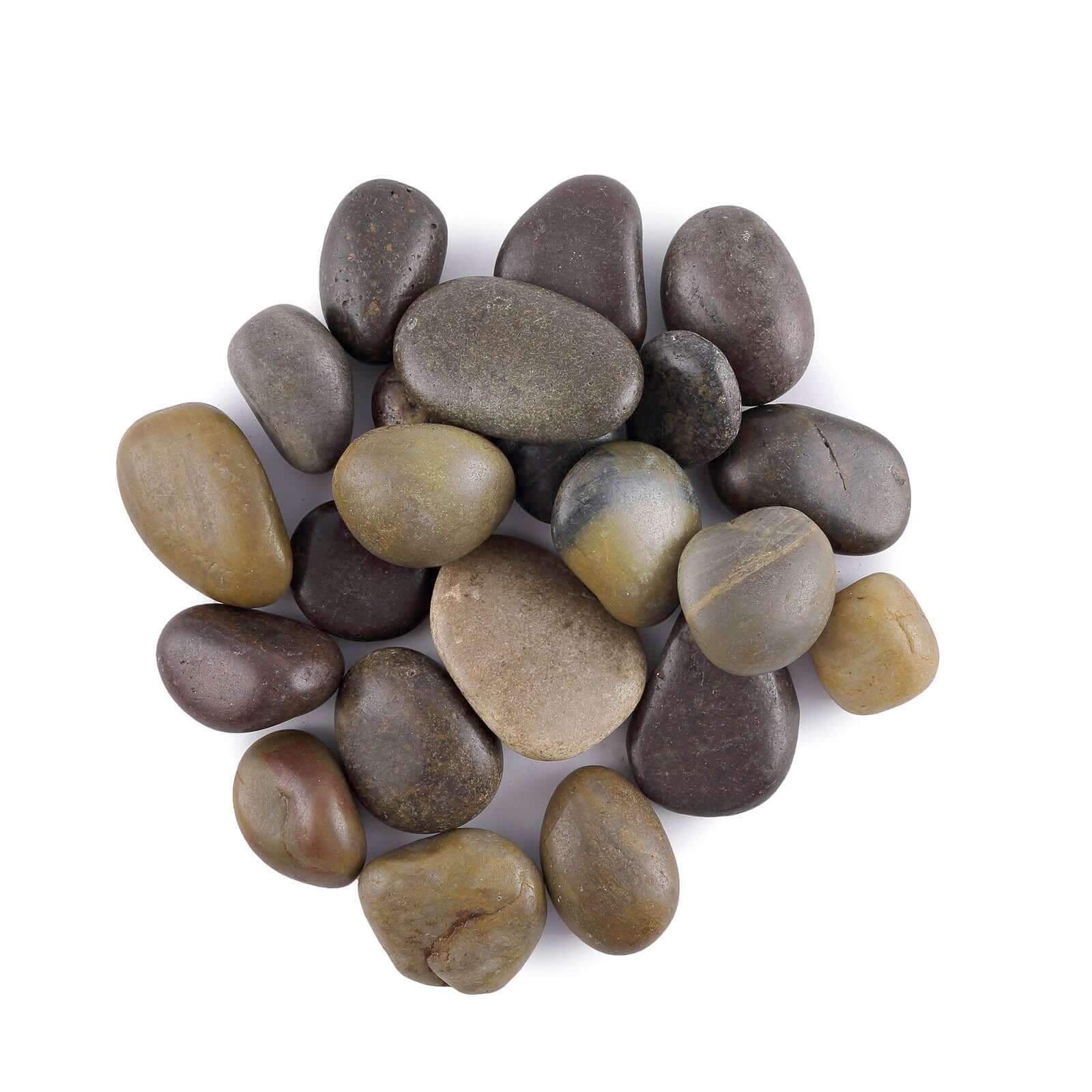 Polished Decorative Stones Natural Assorted Design - Ideal Vase Fillers, Landscaping, and Aquarium Use 2Lb