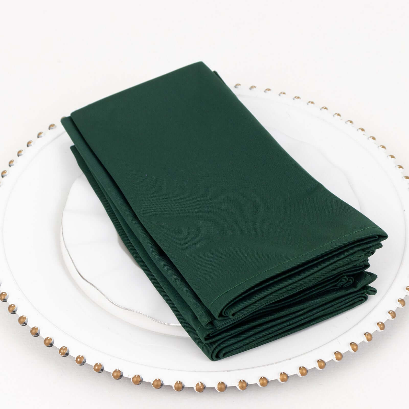 5 Pack Premium Scuba 20x20 Napkins Hunter Emerald Green - Durable & Reusable Dinner Napkins