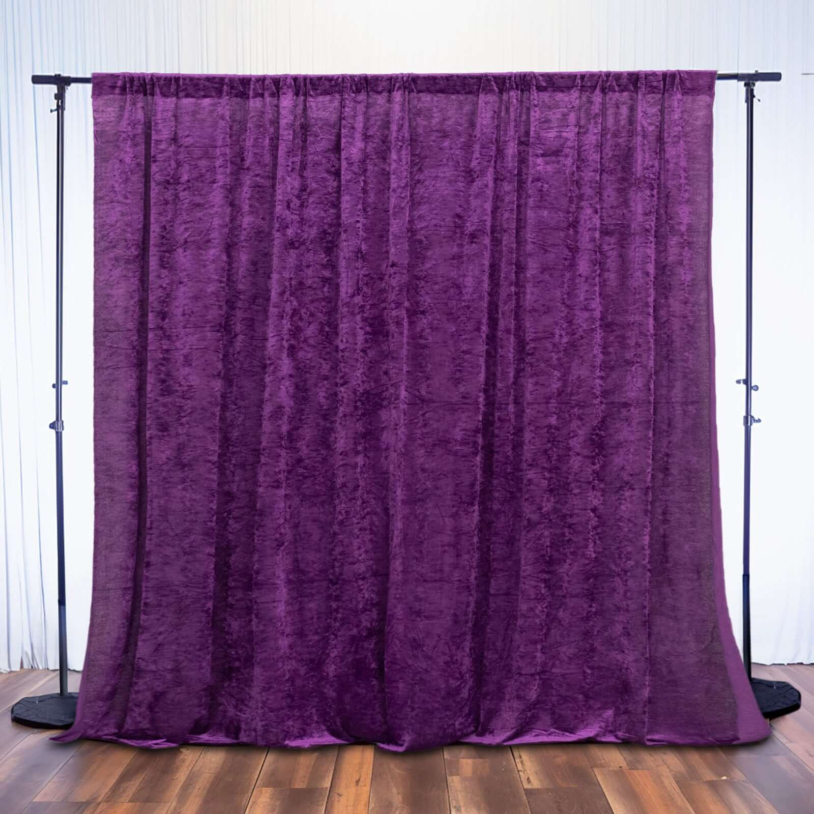 8ftx8ft Purple Premium Smooth Velvet Event Curtain Drapes, Privacy Backdrop Event Panel with Rod Pocket