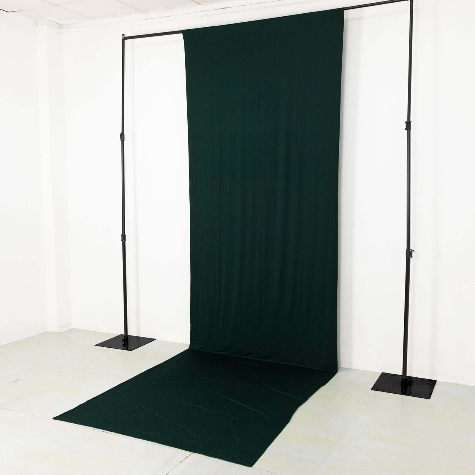 Hunter Emerald Green 4-Way Stretch Spandex Event Curtain Drapes, Wrinkle Free Backdrop Event Panel with Rod Pockets - 5ftx16ft