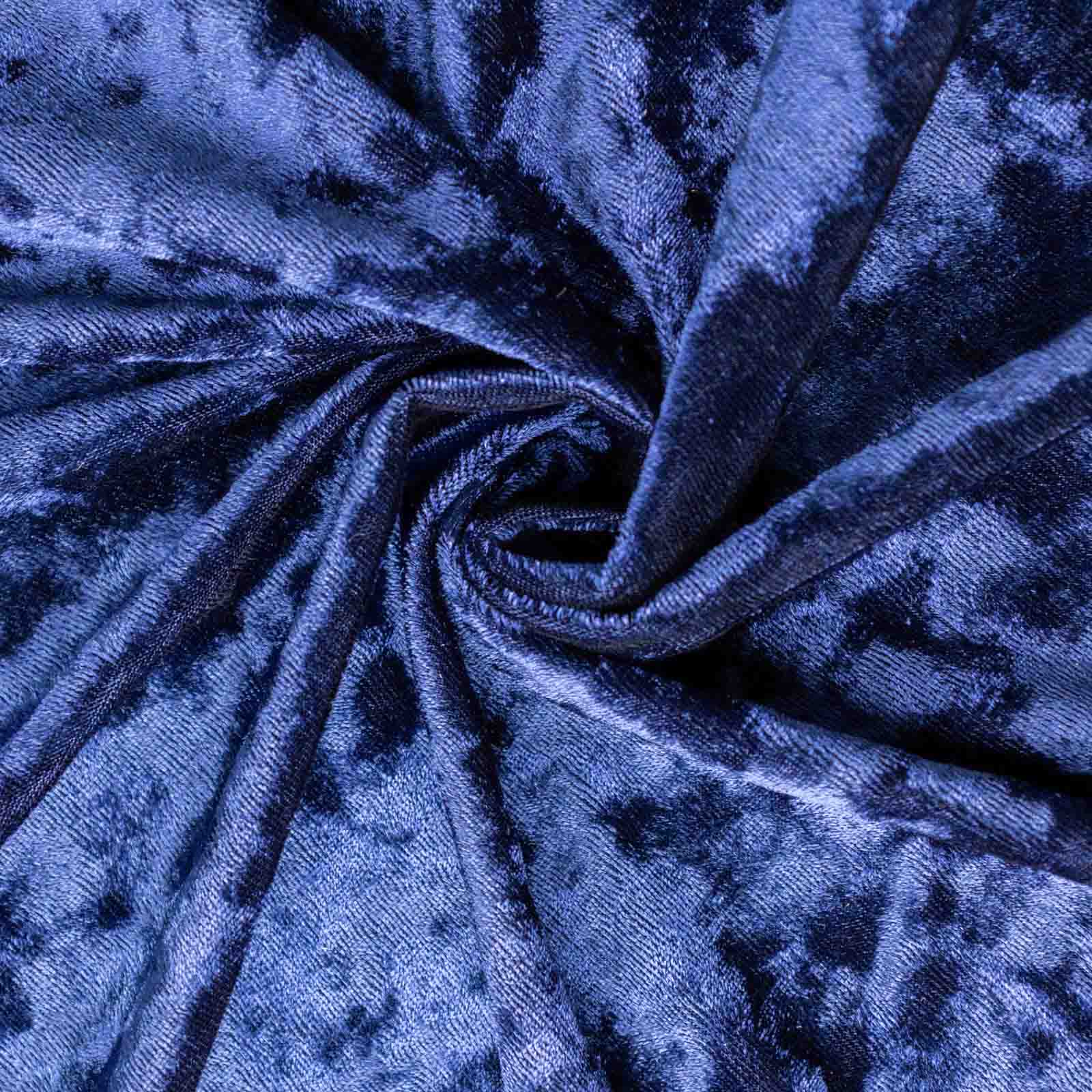 65x5 Yards Navy Blue Crushed Velvet Fabric Bolt, DIY Craft Fabric Roll