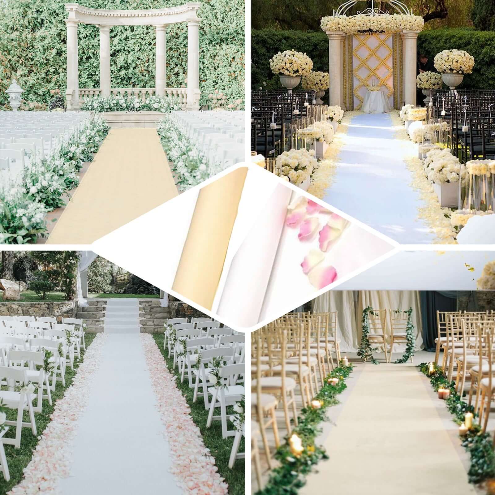 40x100ft White PVC Aisle Runner