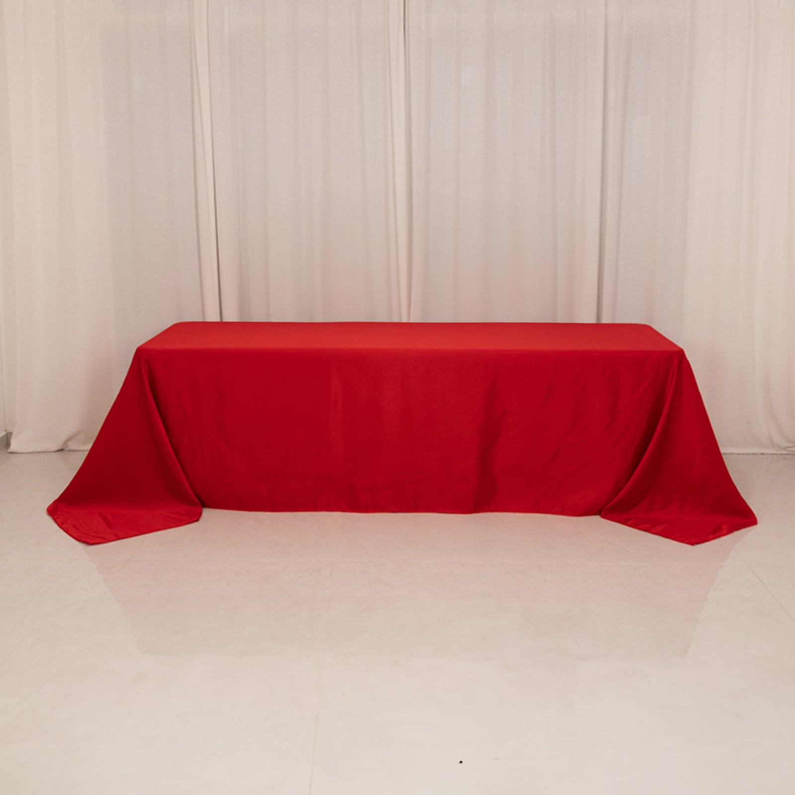 Lamour Satin 90x156 Rectangle Tablecloth Red - Luxurious, Soft Seamless Table Cover