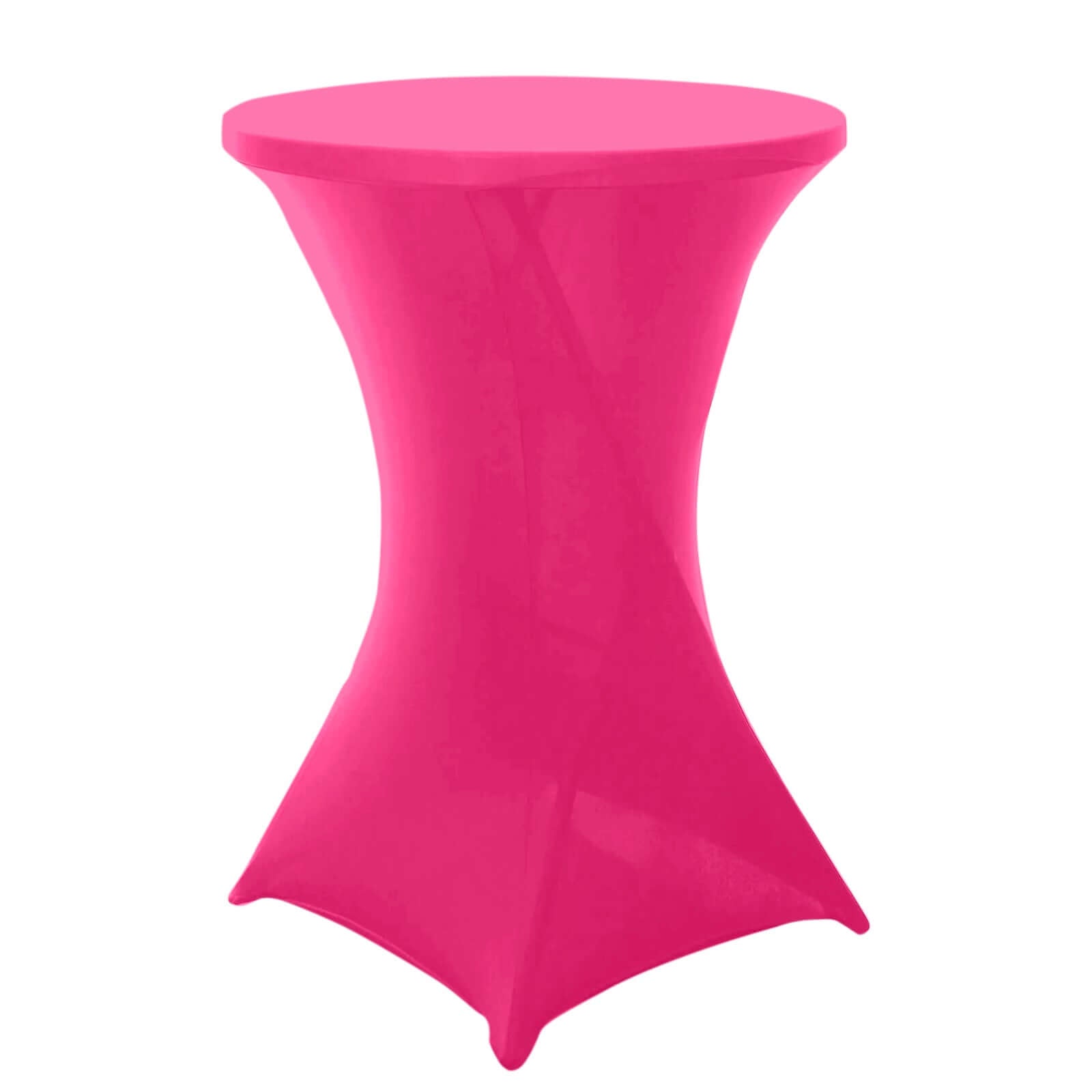 Spandex 24-32 Round Cocktail Table Cover Fuchsia - Easy to Maintain Stretch Fitted Highboy Tablecloth