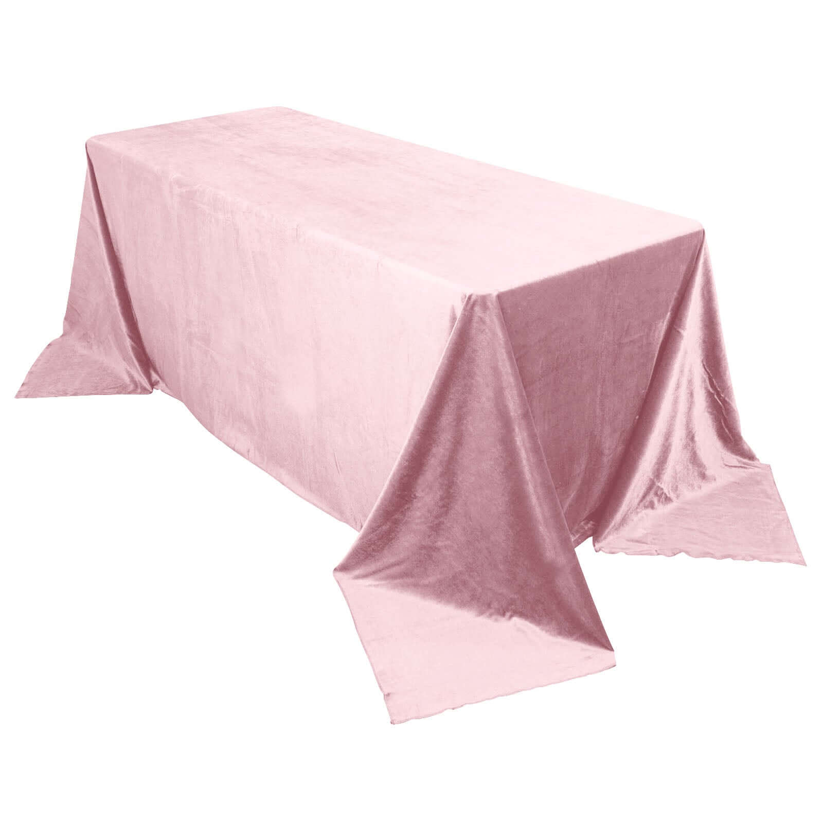 Premium Velvet 90x132 Rectangle Tablecloth Blush - Reusable Soft & Seamless Table Cover