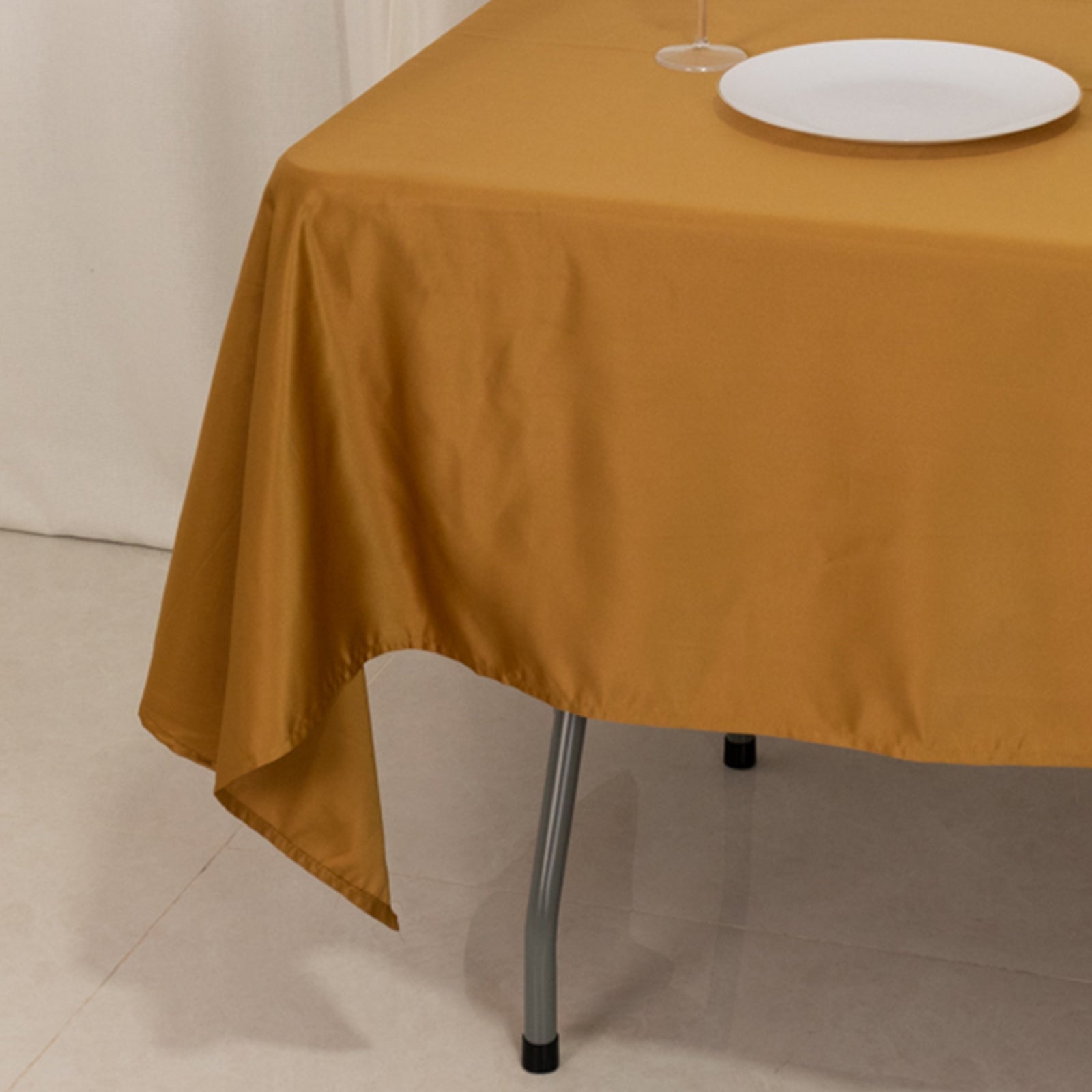 Lamour Satin 60x102 Rectangle Tablecloth Gold - Durable & Silky Soft Feel Table Cover for Weddings & Banquets