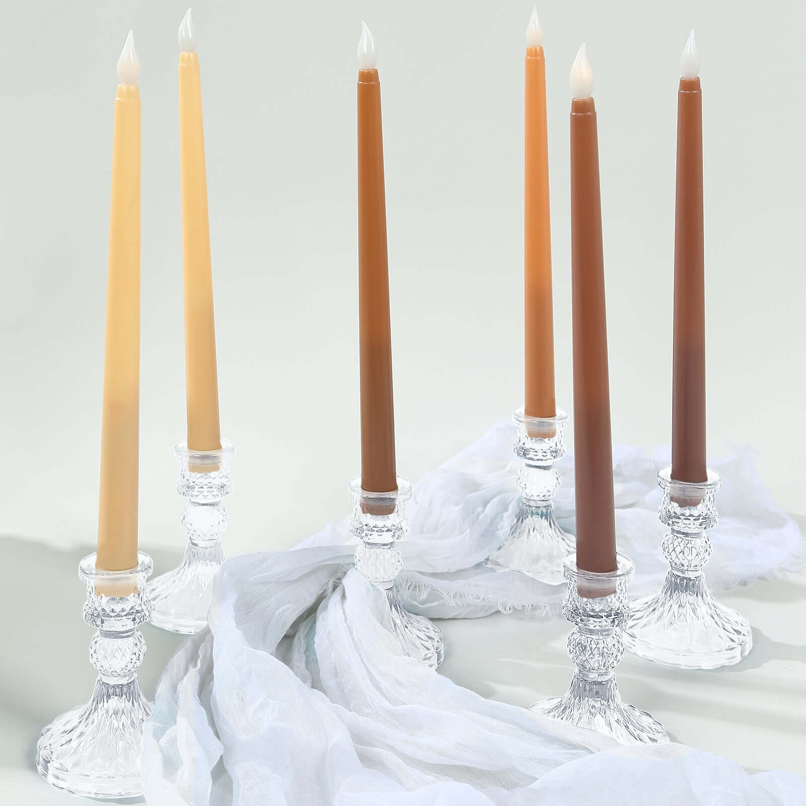 8-Pack LED Flickering Lighting Mixed Natural - Flameless Battery Operated Taper Candles 11