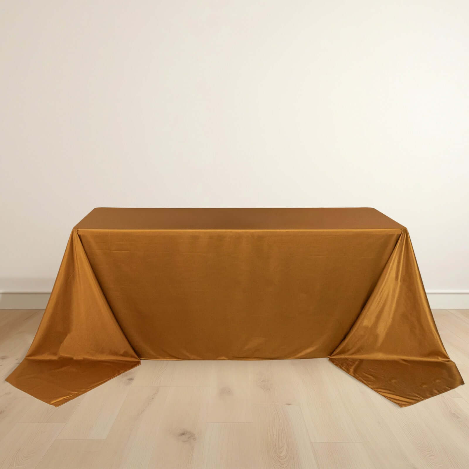 Premium Scuba Rectangular 90x156 Tablecloth Shimmering Gold - Wrinkle Free & Stain Resistant Seamless Table Cover for Weddings and Parties