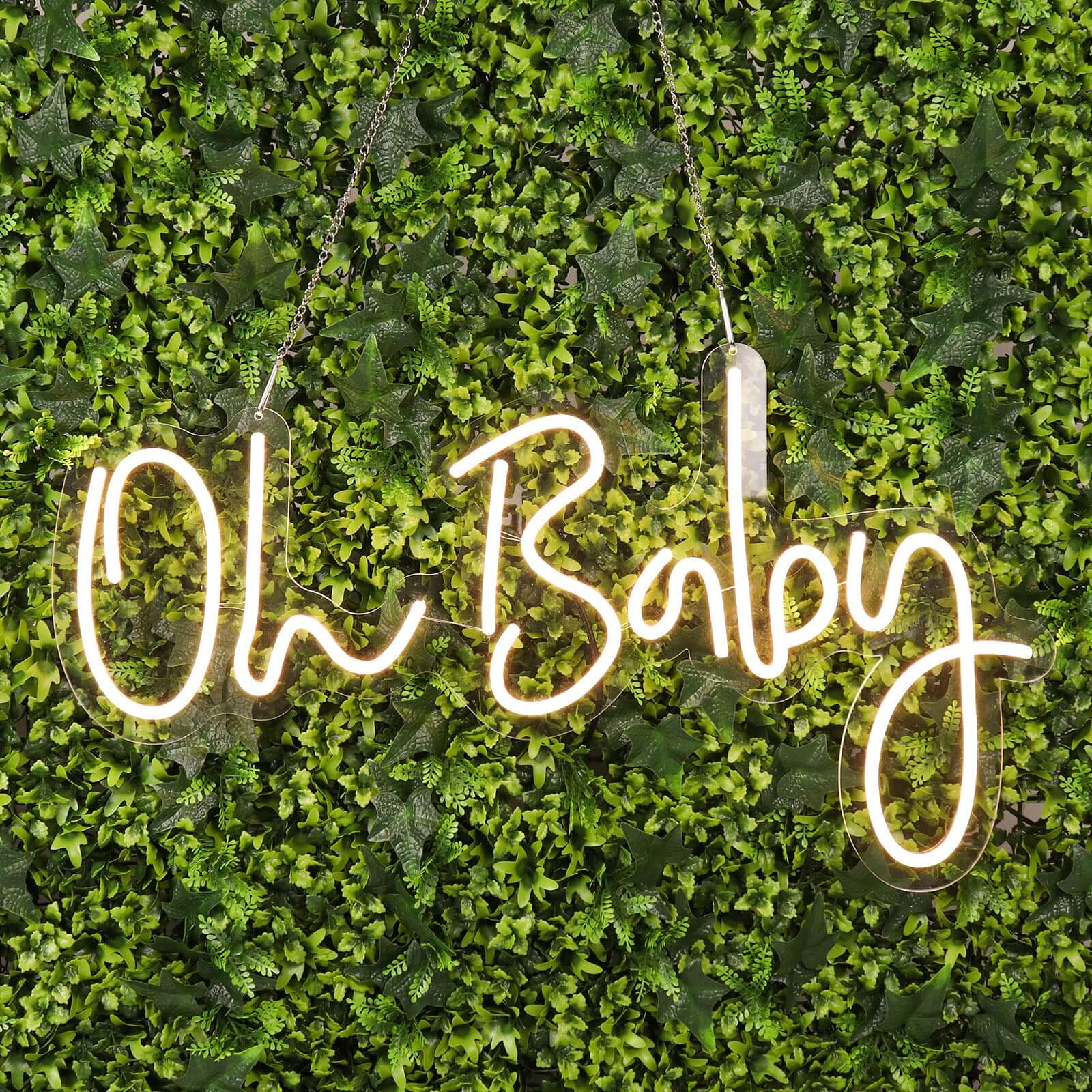 26 Oh Baby Neon Light Sign, LED Reusable Wall Décor Lights With 5ft Hanging Chain