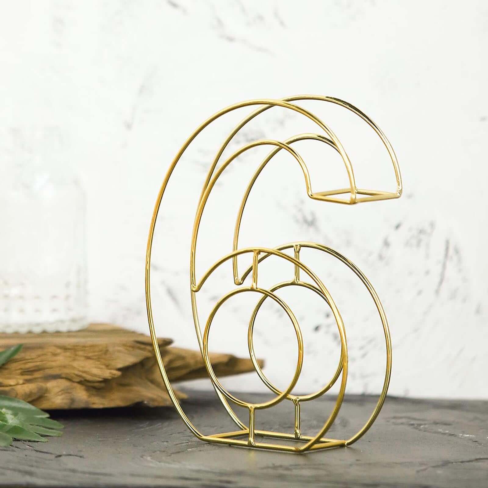 8 Tall Gold Freestanding 3D Decorative Metal Wire Numbers, Wedding Table Numbers -6