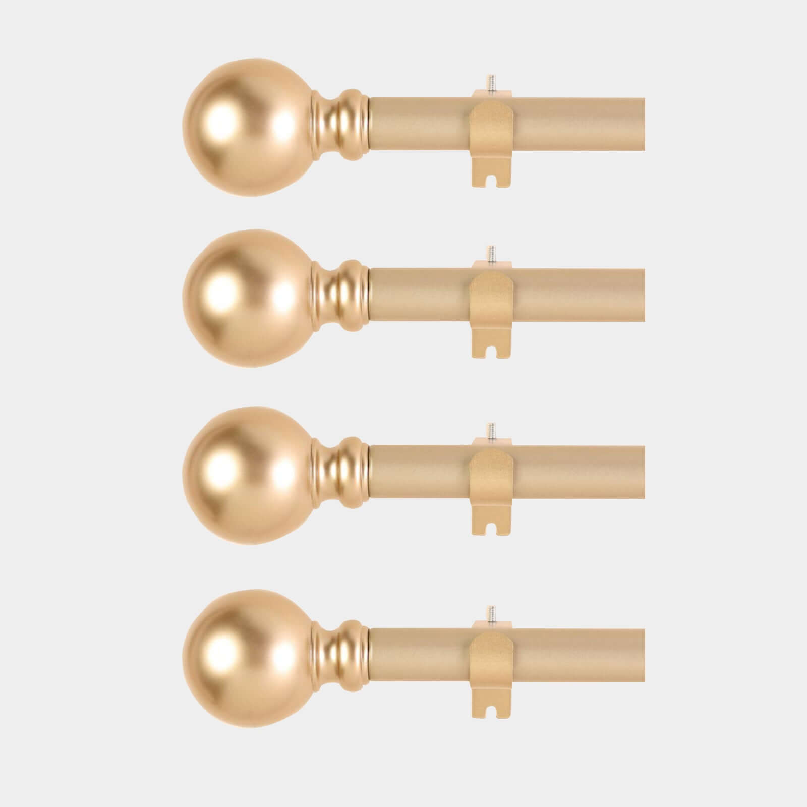 42-126 Adjustable Curtain Rod Set, Gold, Round Finials