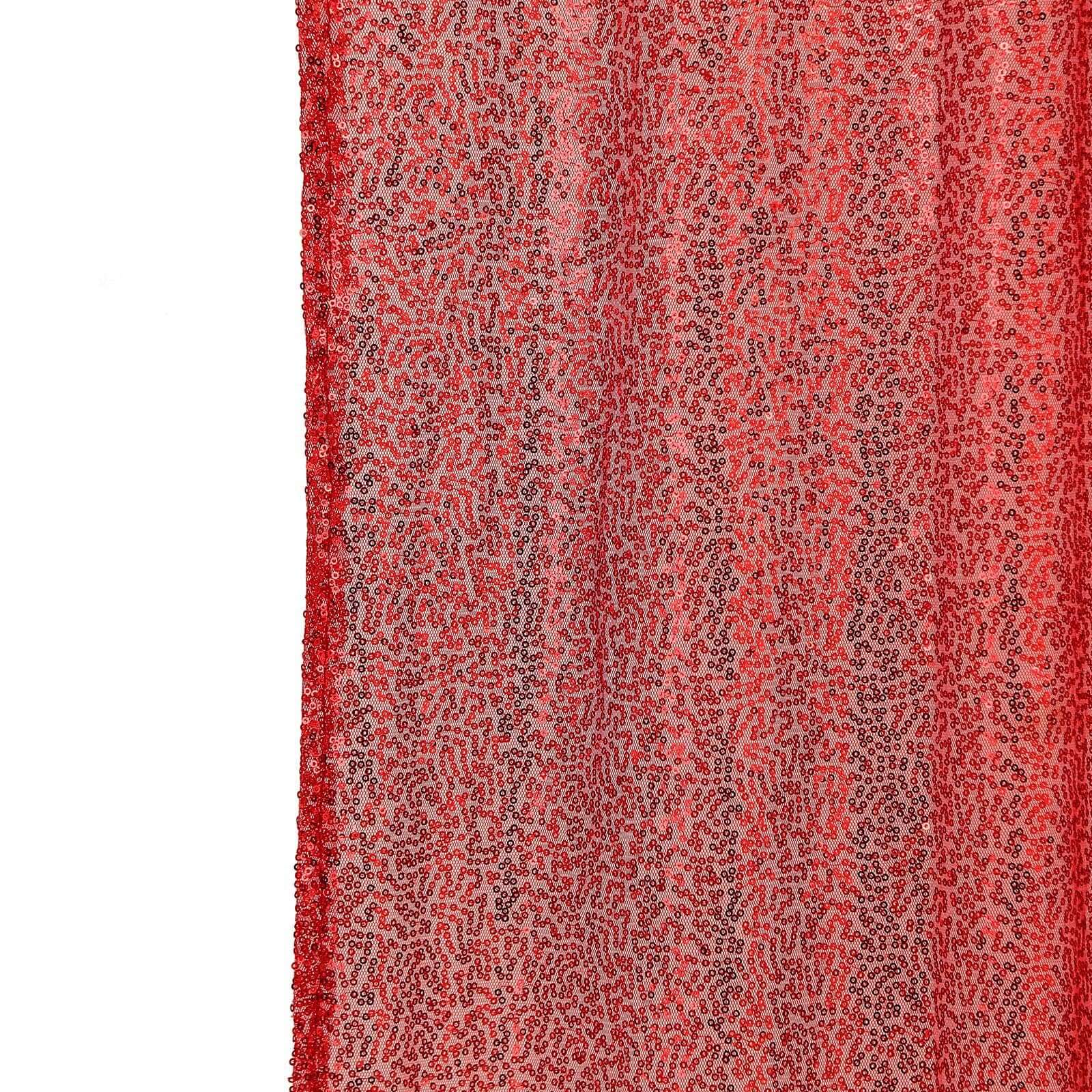 8ftx8ft Red Sequin Event Curtain Drapes, Backdrop Event Panel