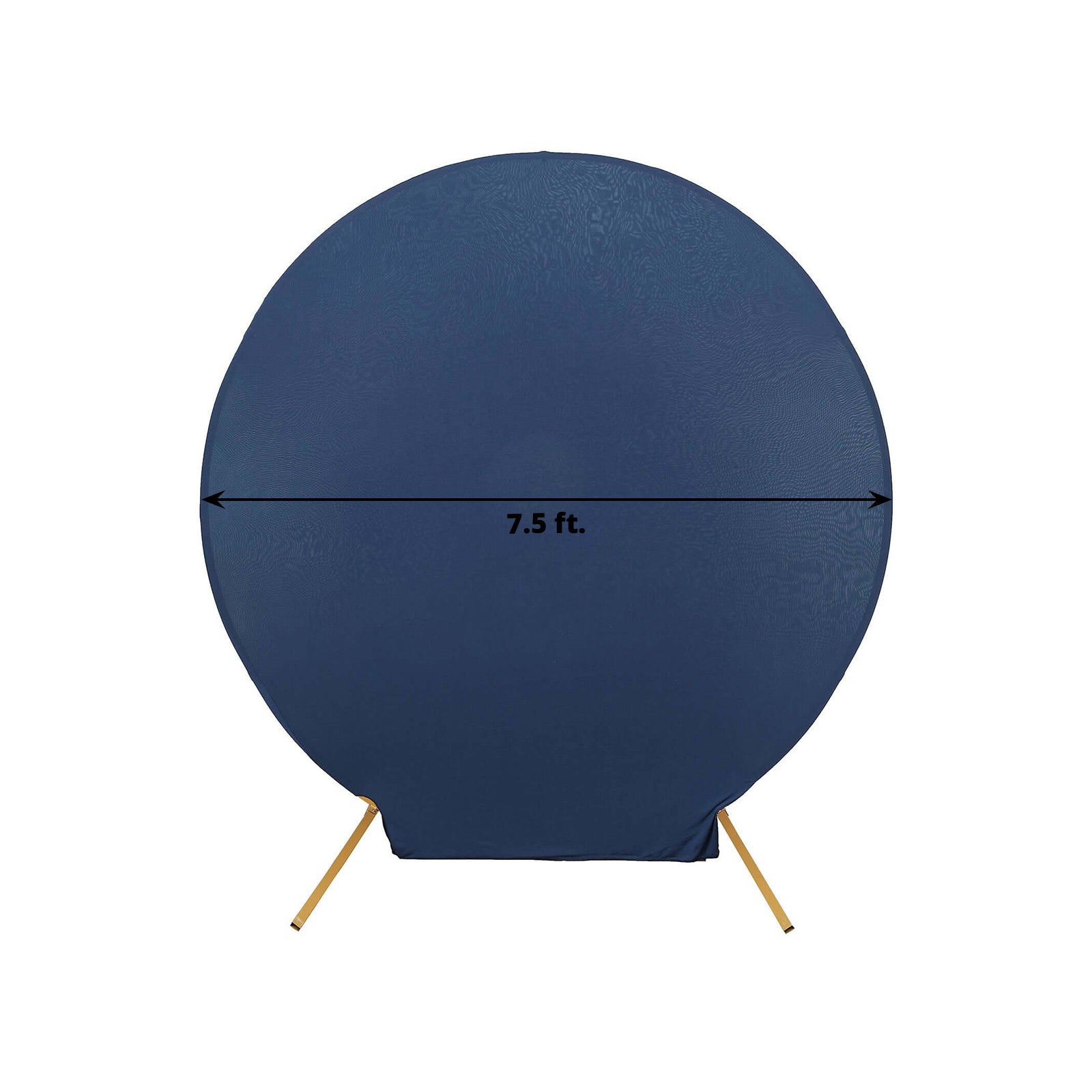 7.5ft Matte Navy Blue Round Spandex Fit Party Backdrop Stand Cover