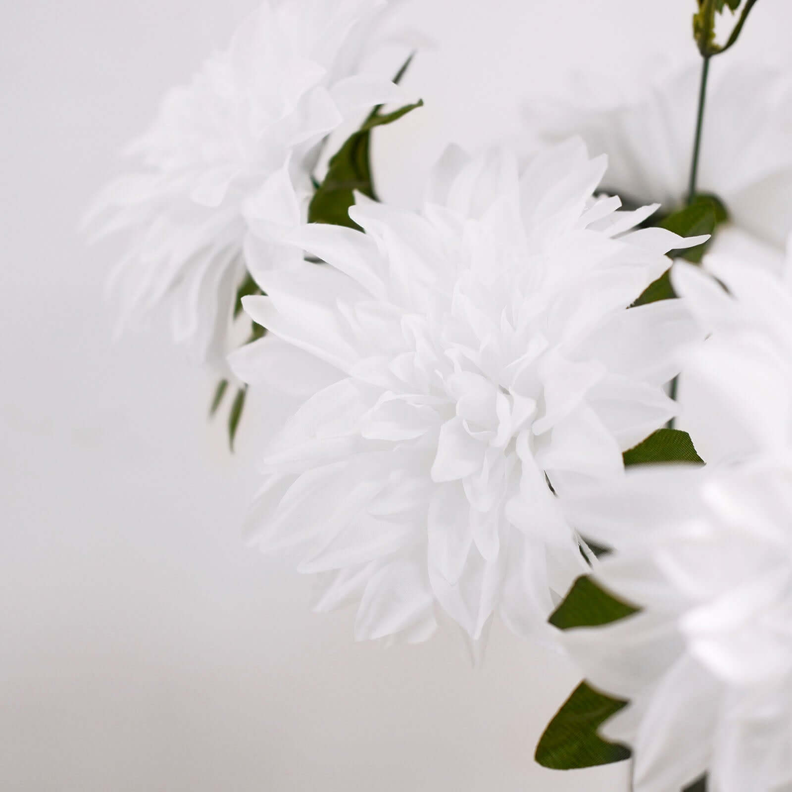 2 Bouquets 20 White Artificial Silk Dahlia Flower Spray Bushes