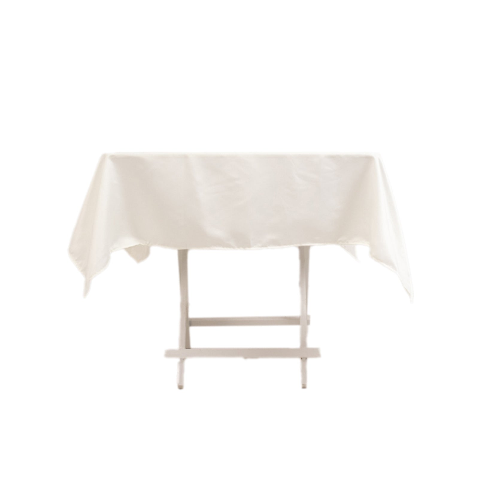 Lamour Satin 54x54 Square Tablecloth Ivory - Durable & Silk-Like Table Cover